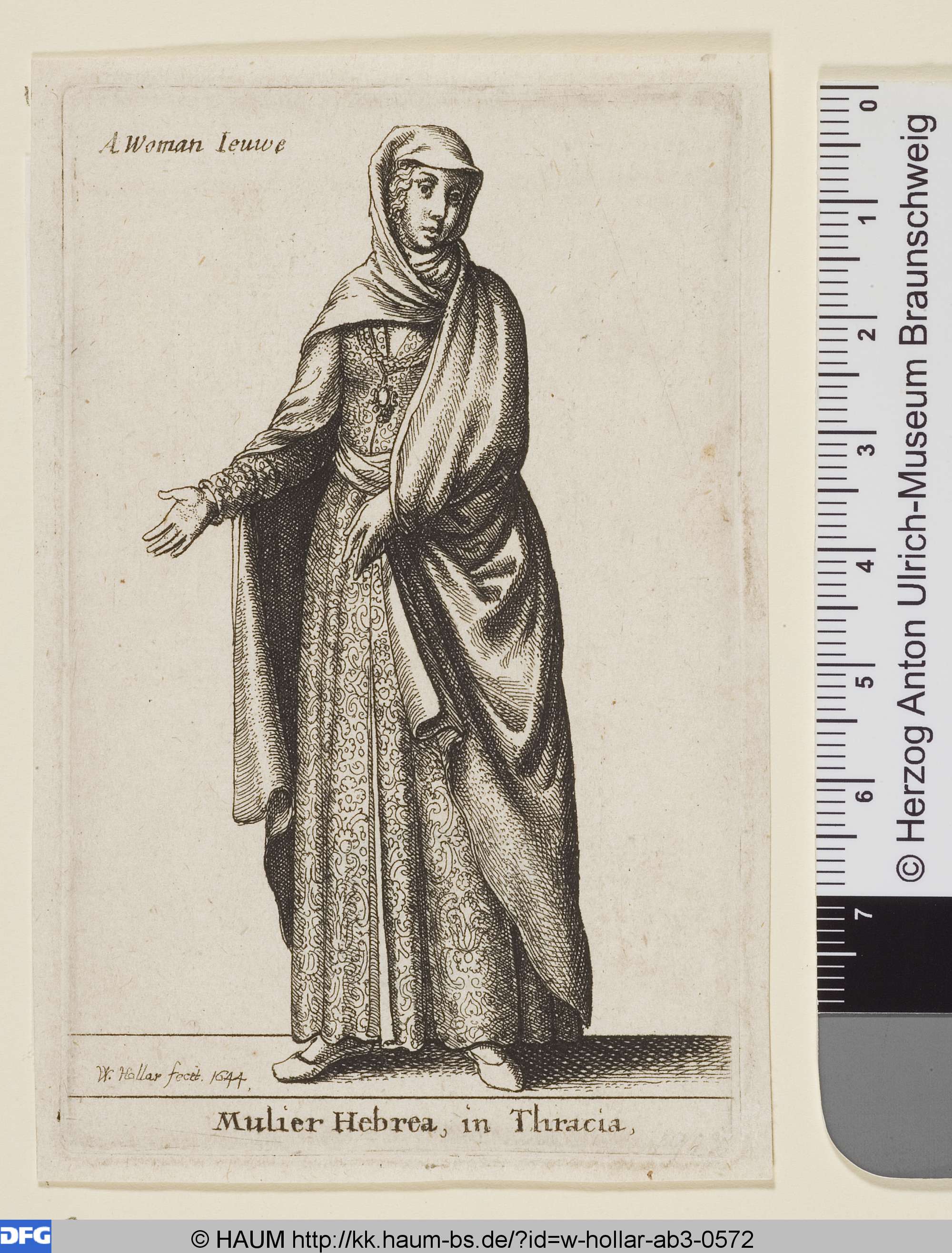 Jüdin aus Thrakien, Wenceslaus Hollar, 1644