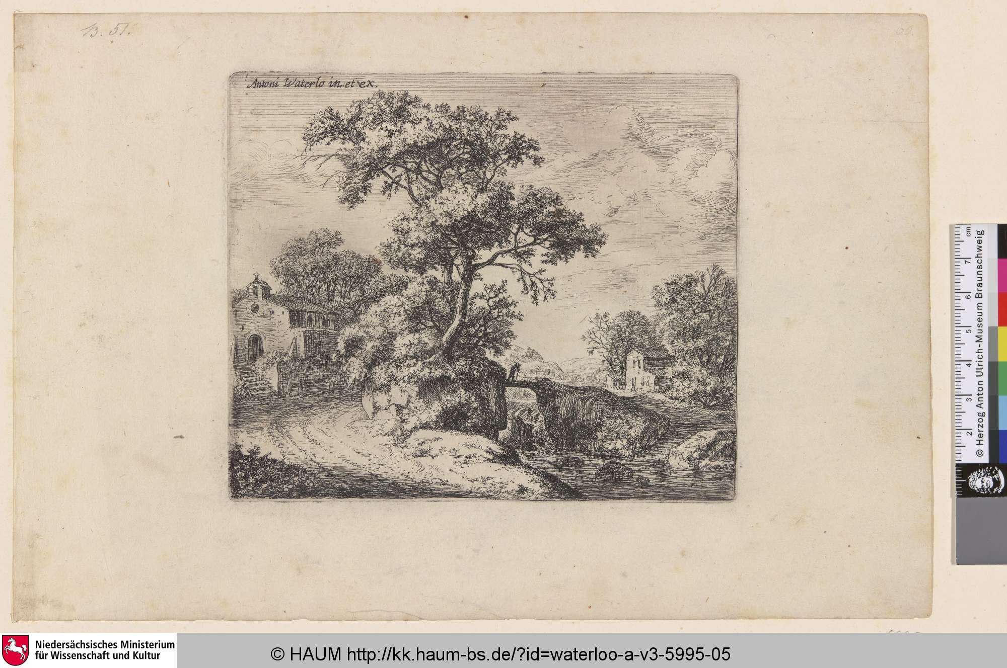 [Landschaft mit einer Kapelle; The chapel], Antonie Waterloo, 1629–1690