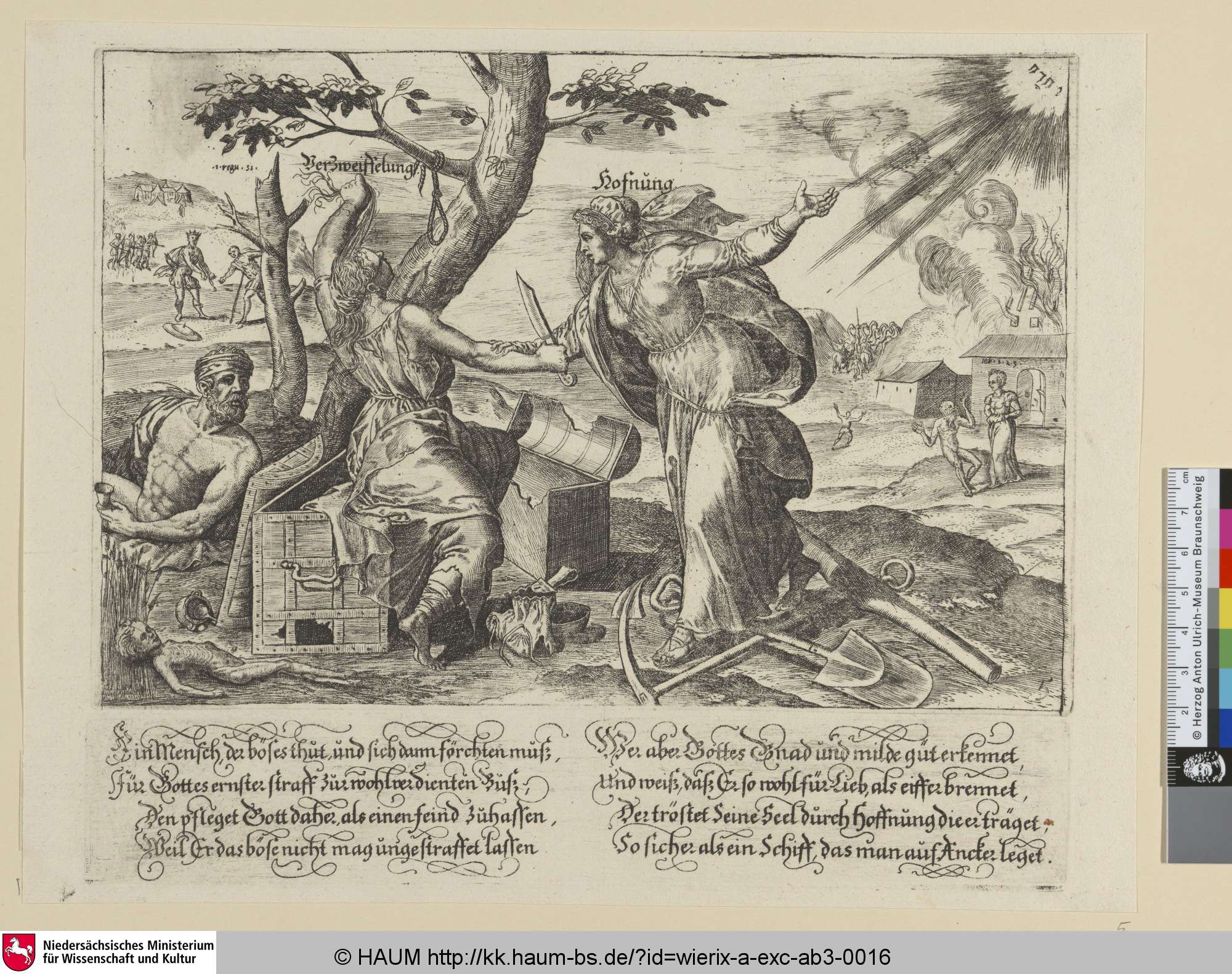 [Verzweiflung und Hoffnung; Despair and Hope], Wierix, 1579