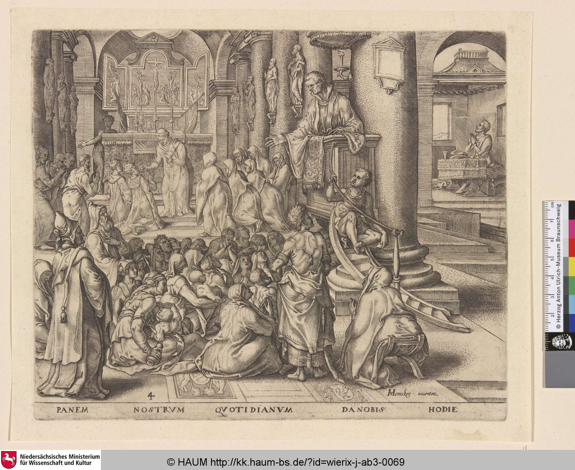 [Die Predigt in der Kirche; The Sermon in the Church], Johan Wierix, 1570–1572