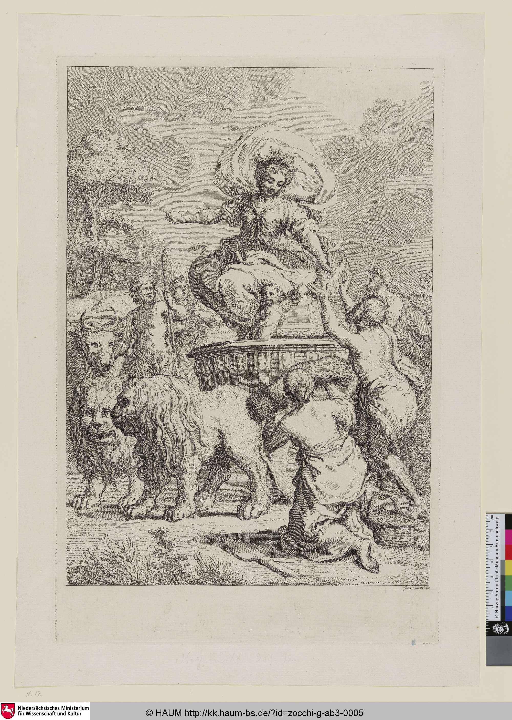 [Triumph der Ceres; Das Opfer an die Ceres; Le Sacrifice à Cérès], Giuseppe Zocchi, 1731–1767