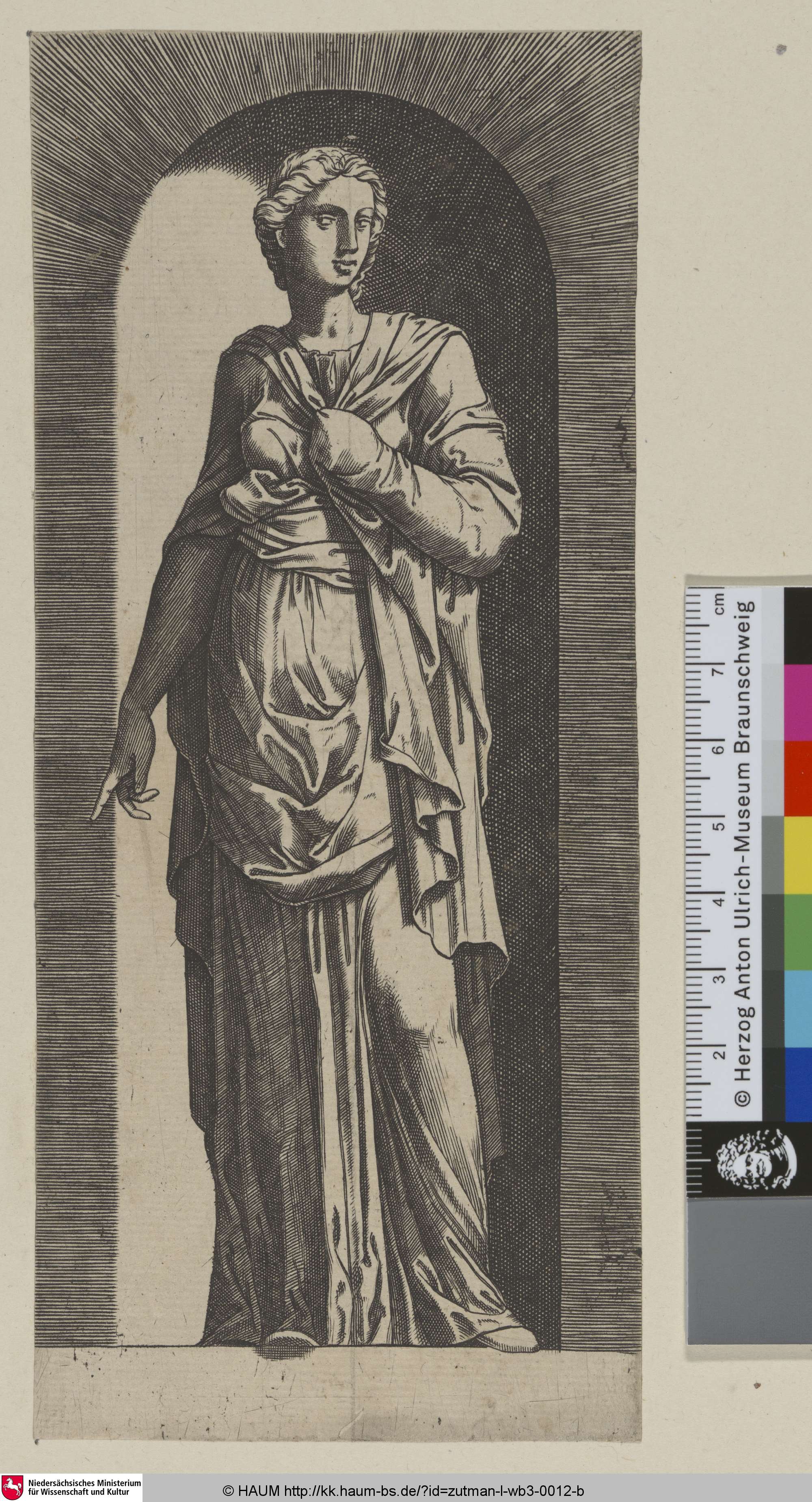 [Sibylle mit ausgestrecktem Zeigefinger; Sibyl], Lambert Zutman dit Suavius, 1530–1576