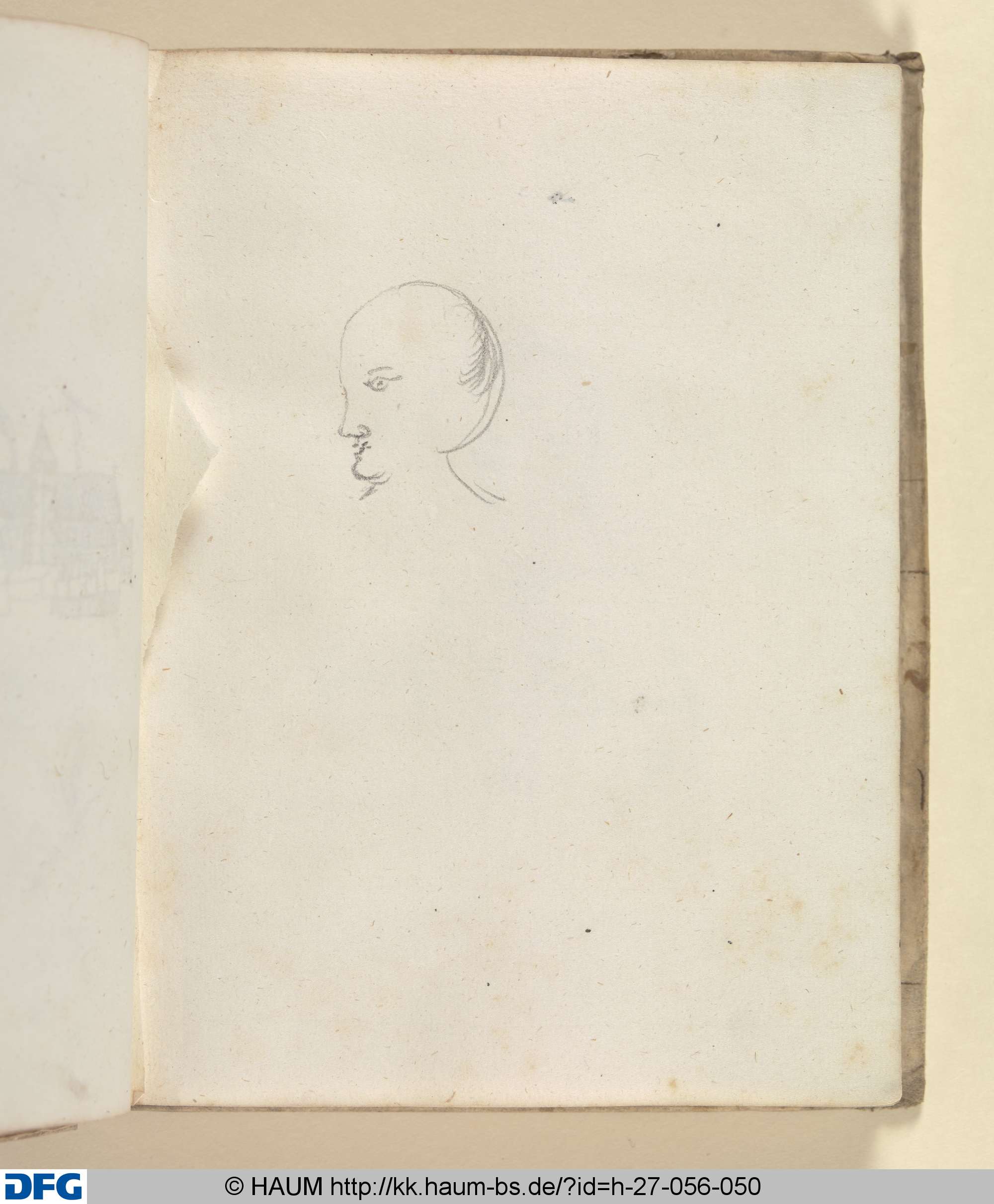 Zeichenkurs: Gesicht im Profil nach Links blickend, Ferdinand Albrecht, 1642–1645