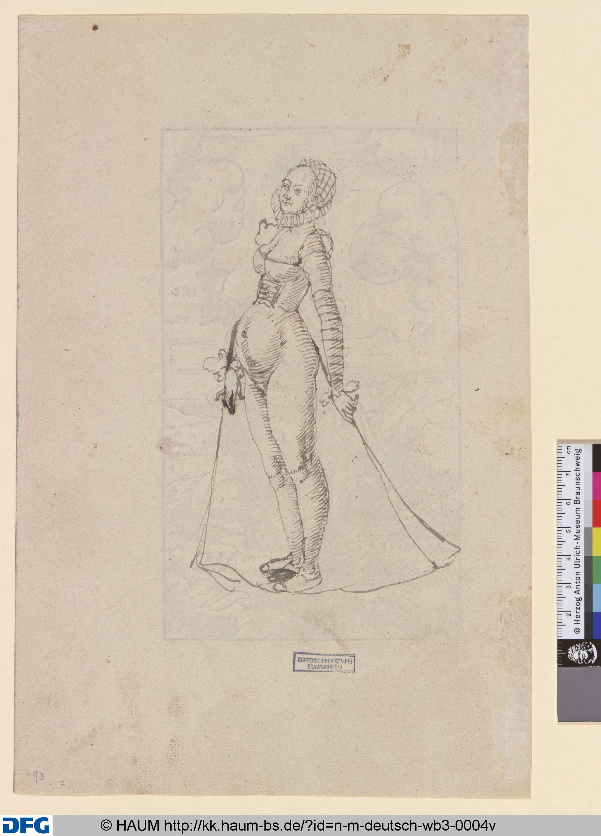 Studie einer Frau in einem höfischen Kostüm, 1601–1615