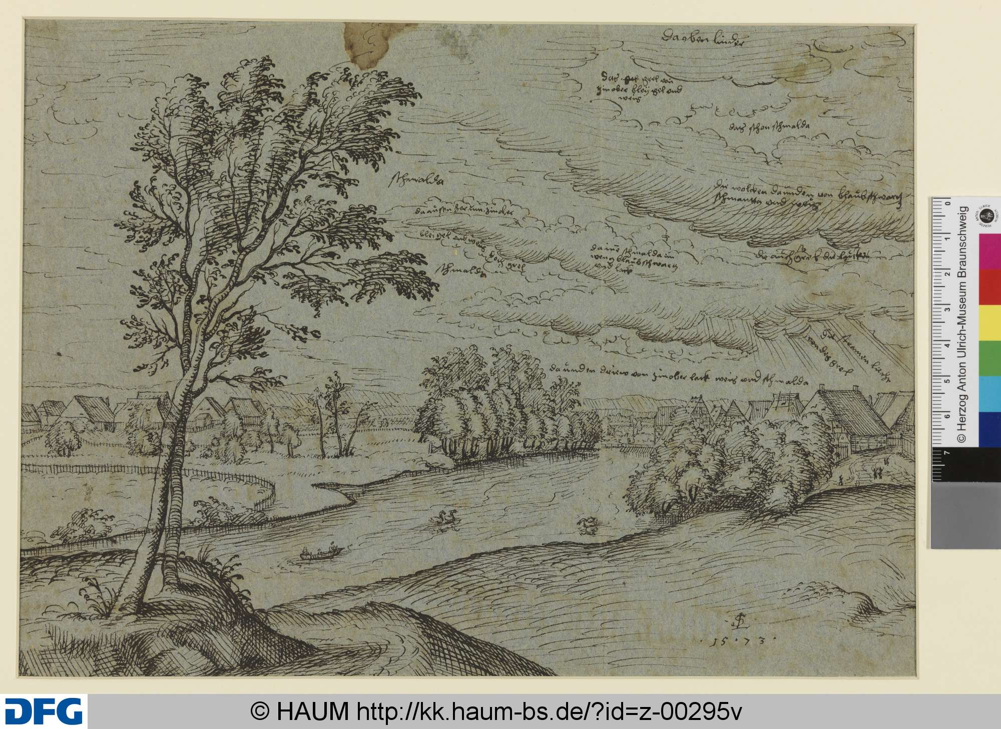 Flusslandschaft an der Pegnitz, Lorenz Strauch, 1573