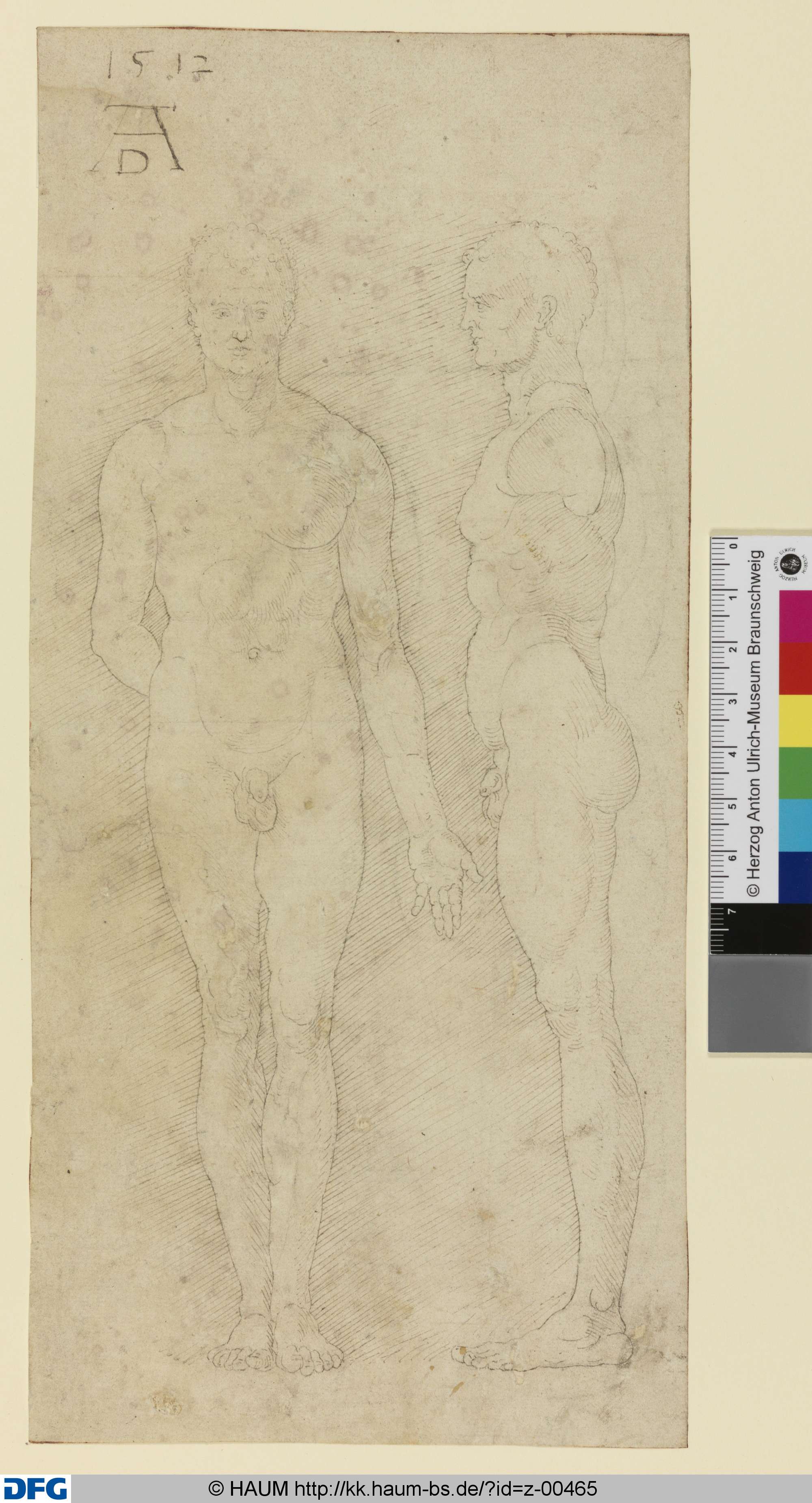 Zwei männliche Proportionsfiguren, 1512–1600
