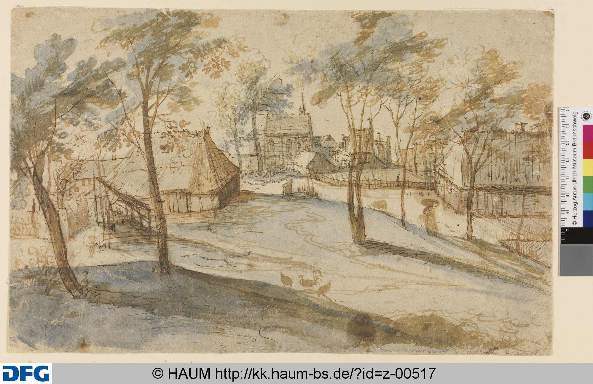 Dorfansicht mit Kapelle, 16th century