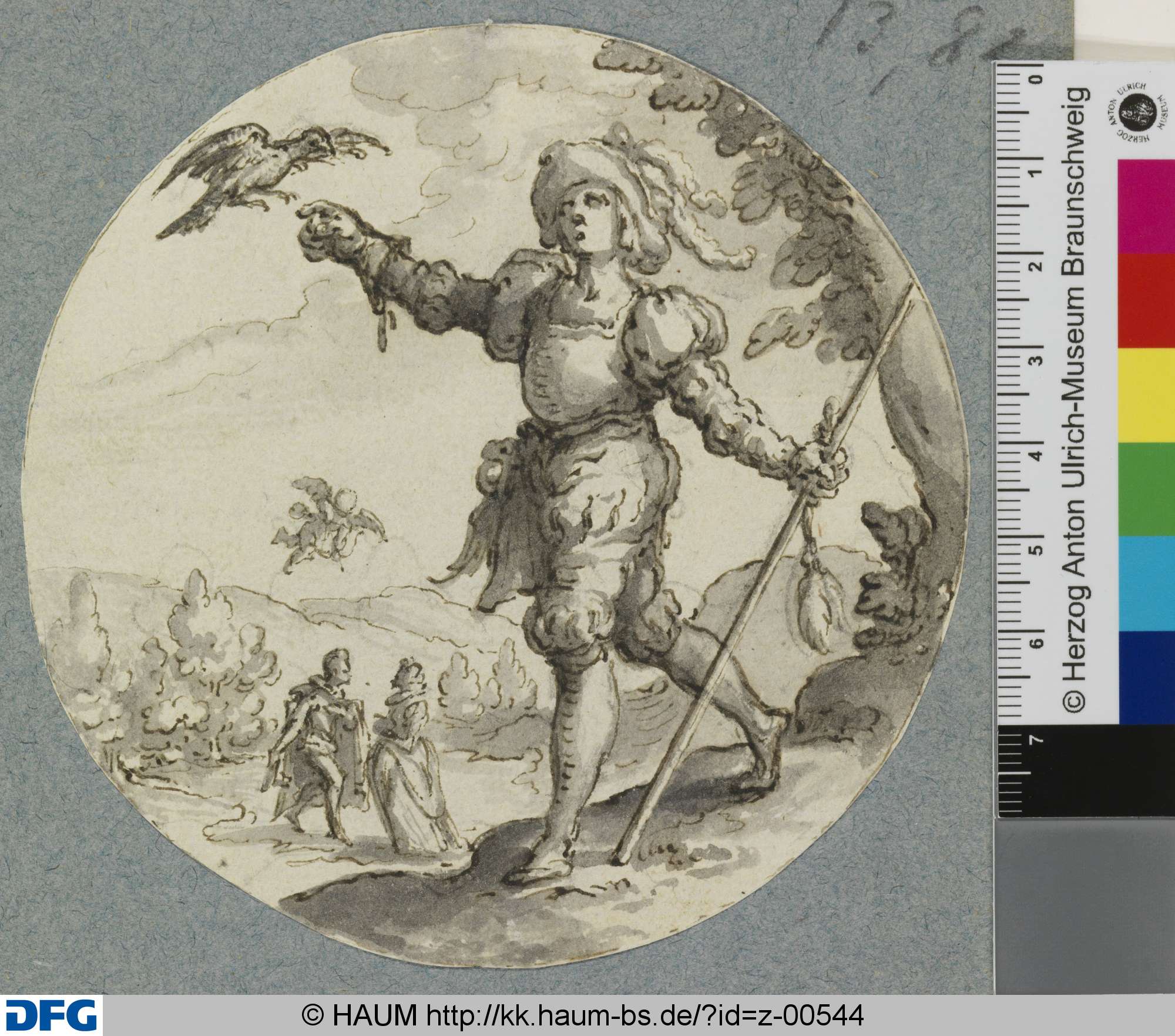 Emblem "Freiwilliger Gehorsam" (Der Falkner), Jacob de Gheyn, 1585–1629
