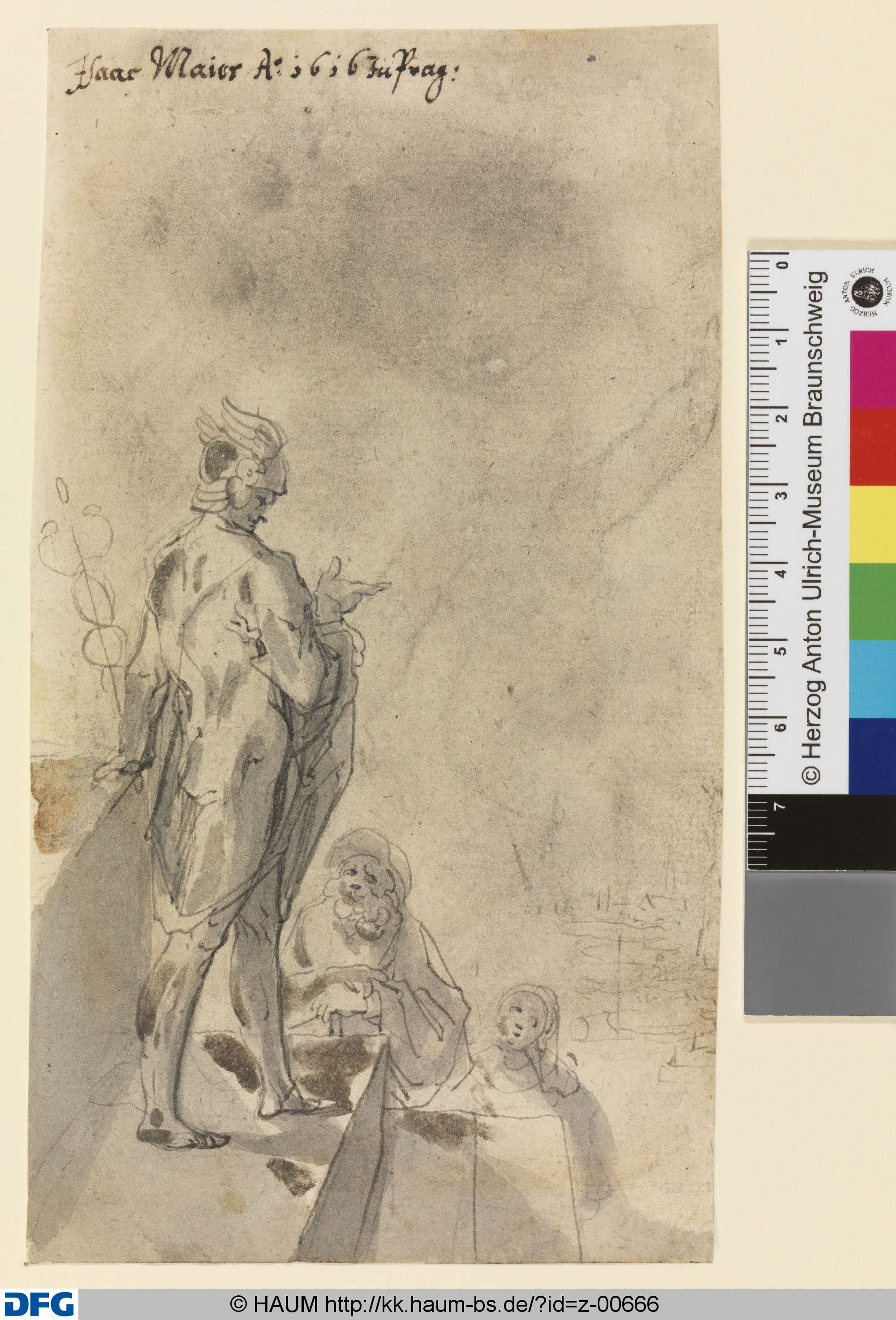 Merkur mit einem Mann und einer Frau sprechend (Philemon und Baucis?), Isaak Major, 1616