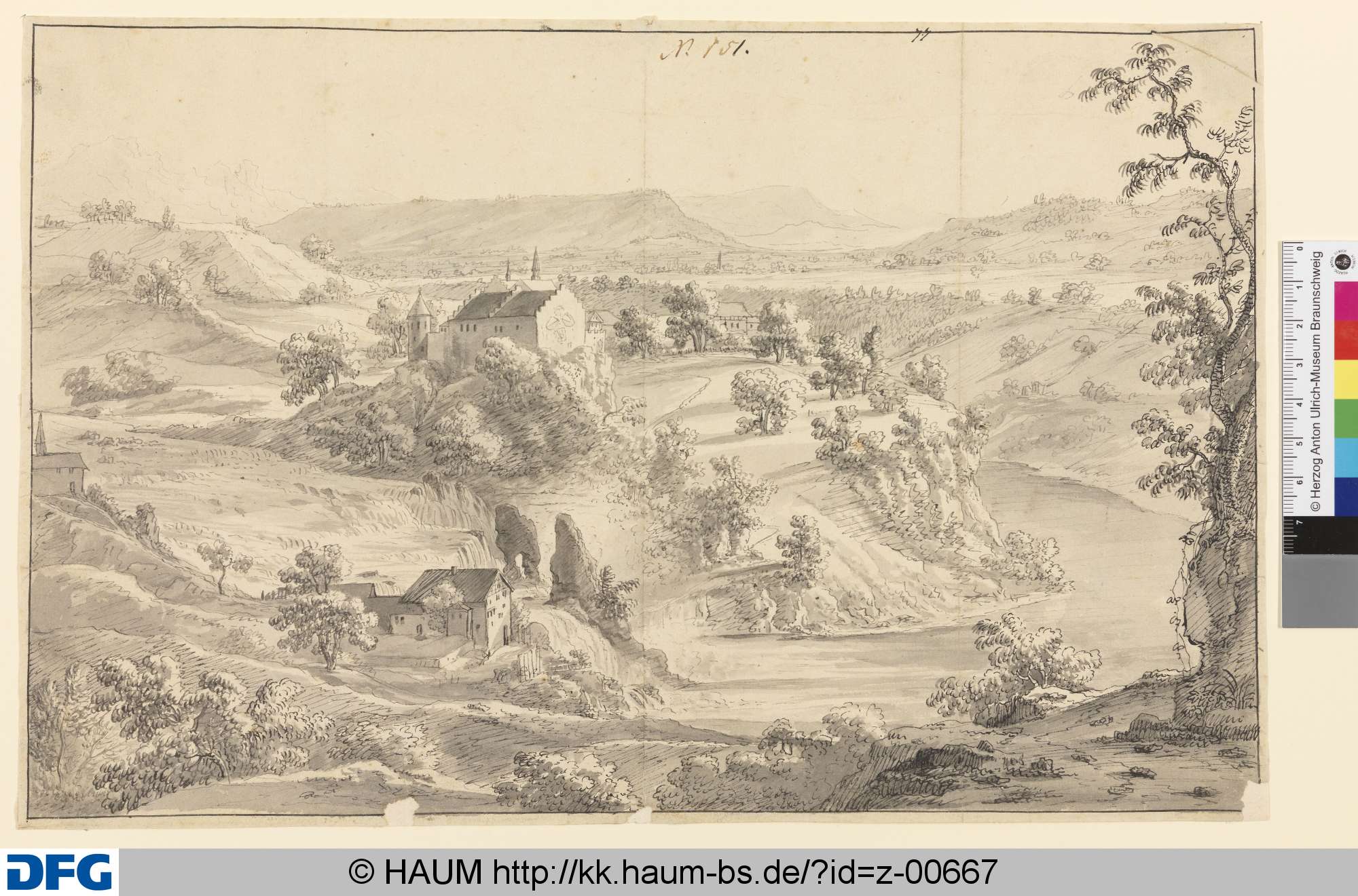 Der Rheinfall bei Schaffhausen mit Schloss Laufen, Felix Meyer, 1673–1713