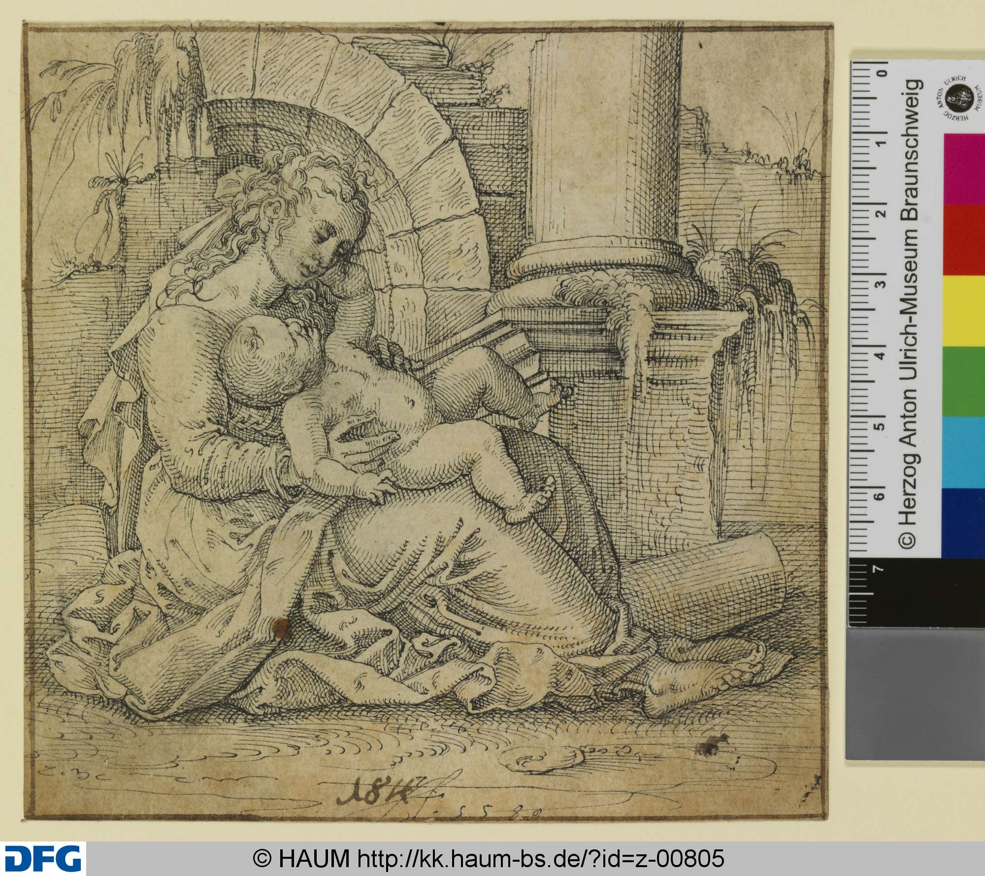Maria mit dem Kind, Jost Amman, 1589