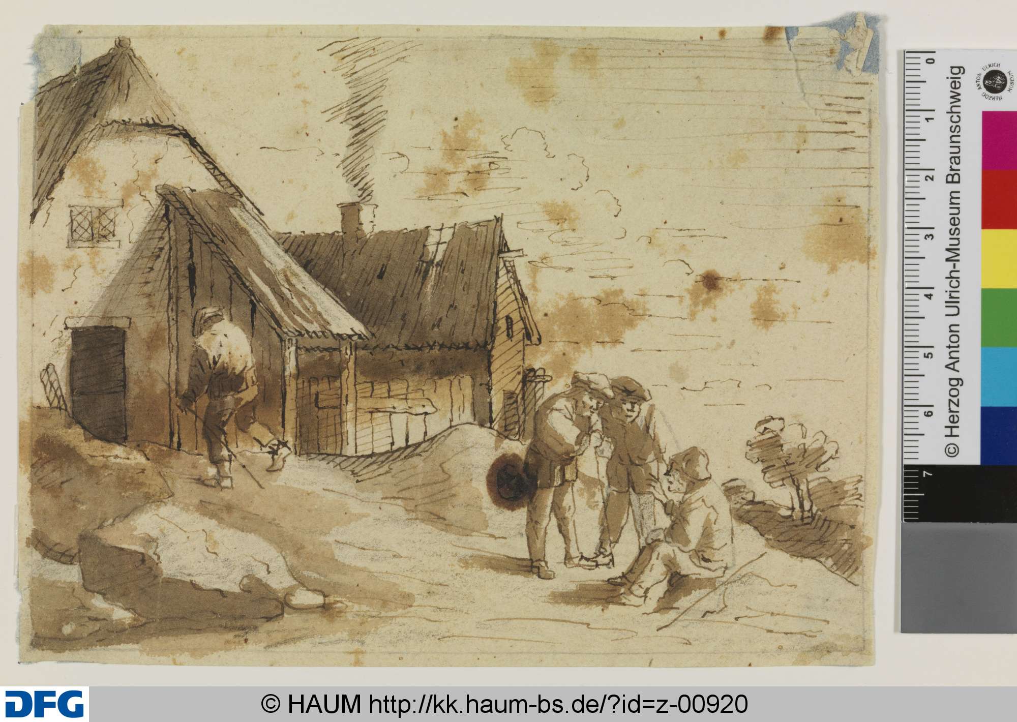 Bauern vor einem Hof, David Teniers, 1630–1690