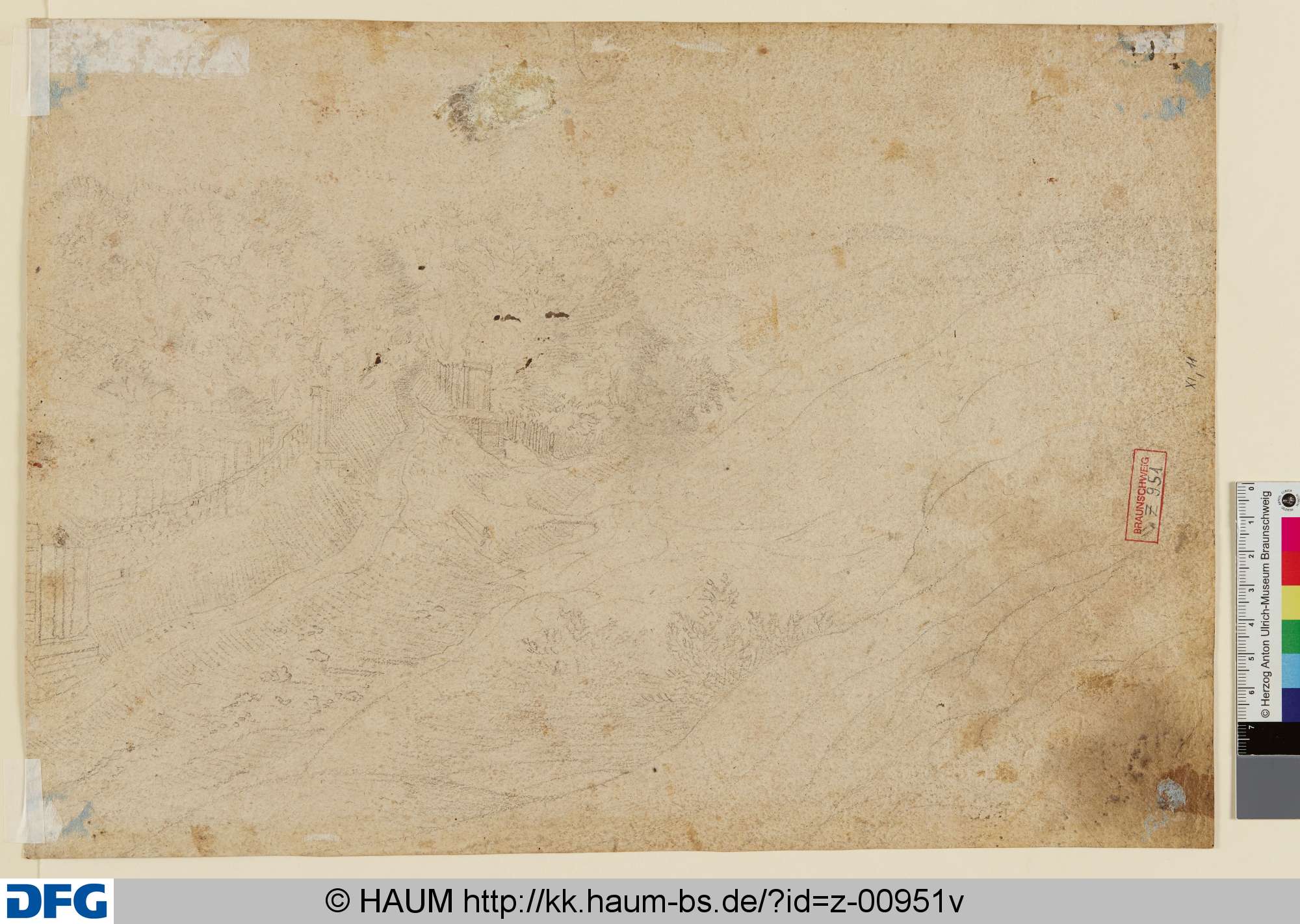 Bergige Landschaft mit antiken Bauwerken, Adriaan de Weert, 1530–1590