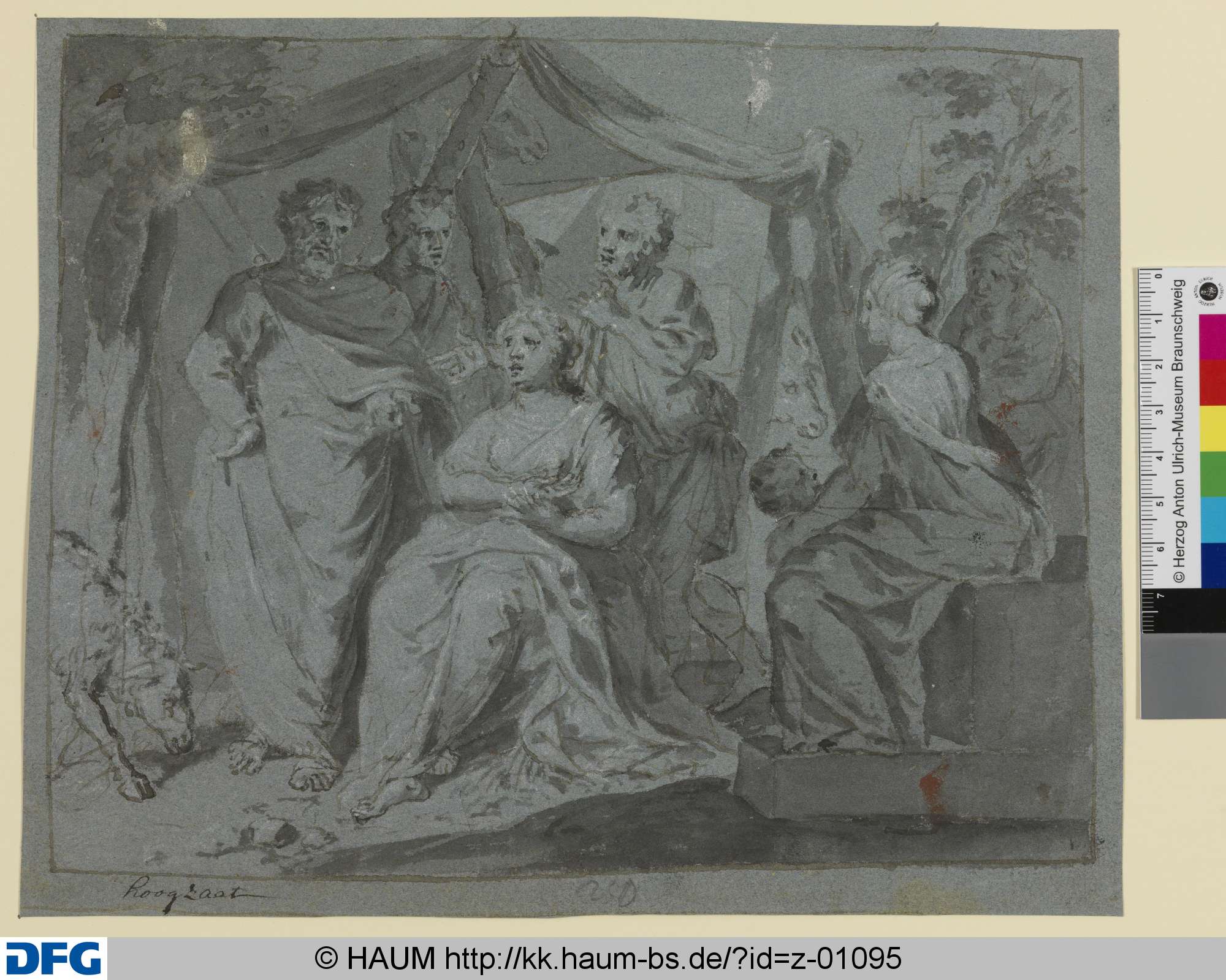 Rahel, auf den verborgenen Götzenbildern ihres Vaters sitzend, 1674–1730
