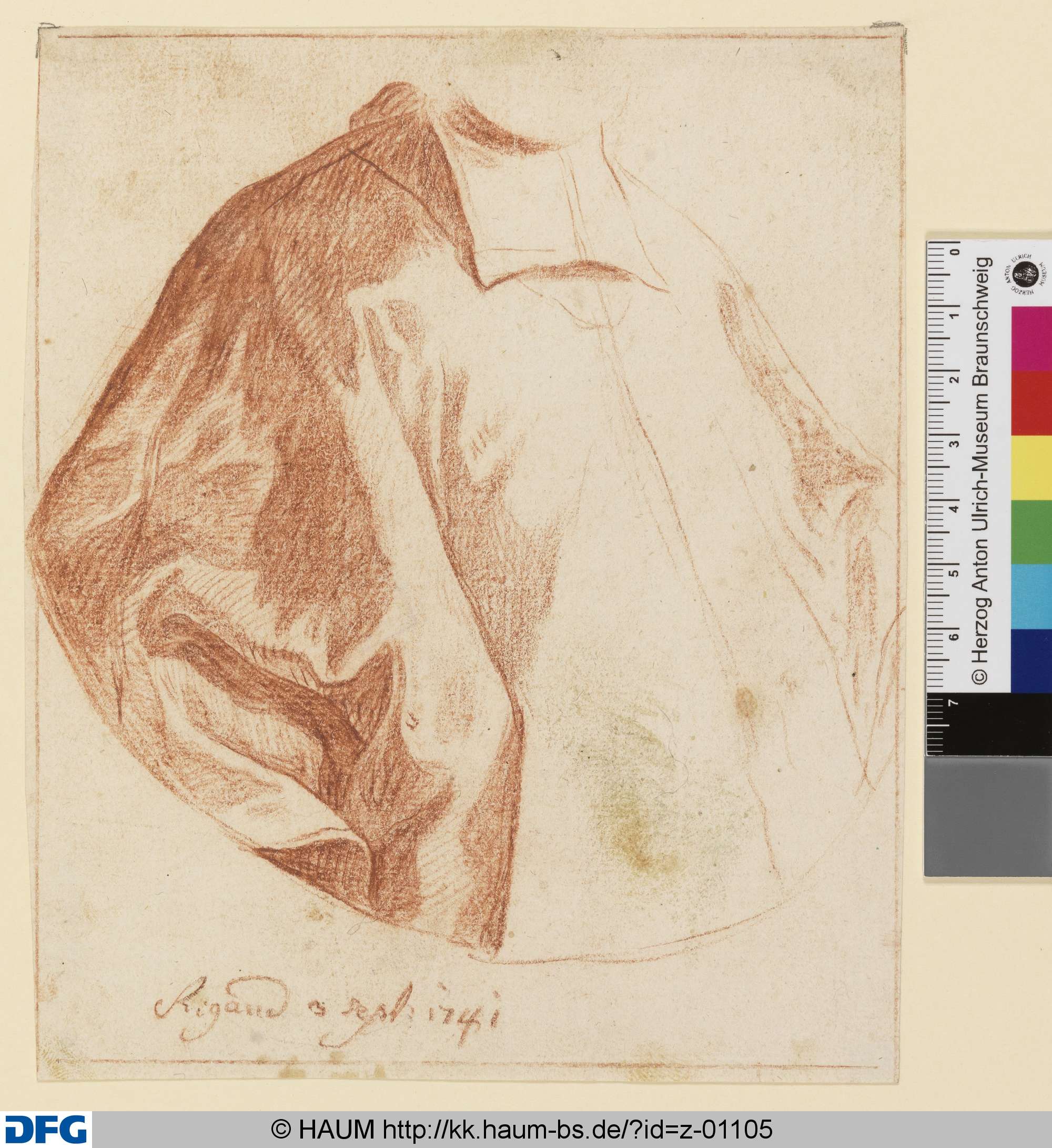 Gewandstudie für Pater Eustache, Hyacinthe Rigaud, 1741