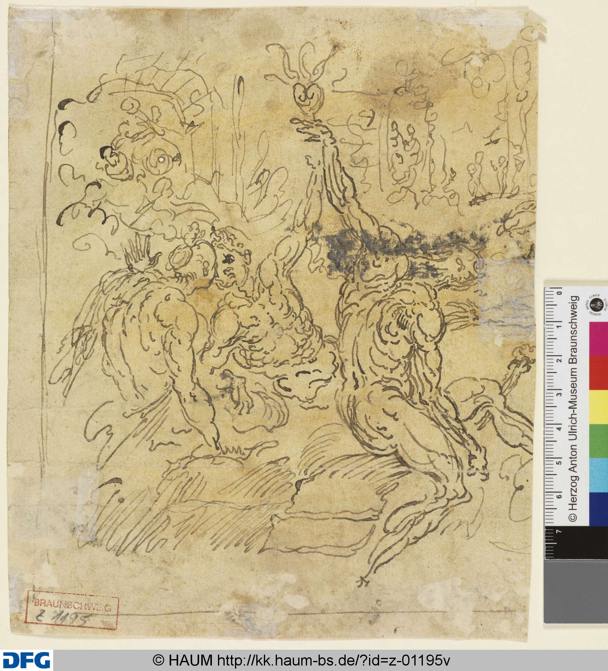 Kompositionsskizze zu einem Gastmahl, Bartholomeus Spranger, 16th century