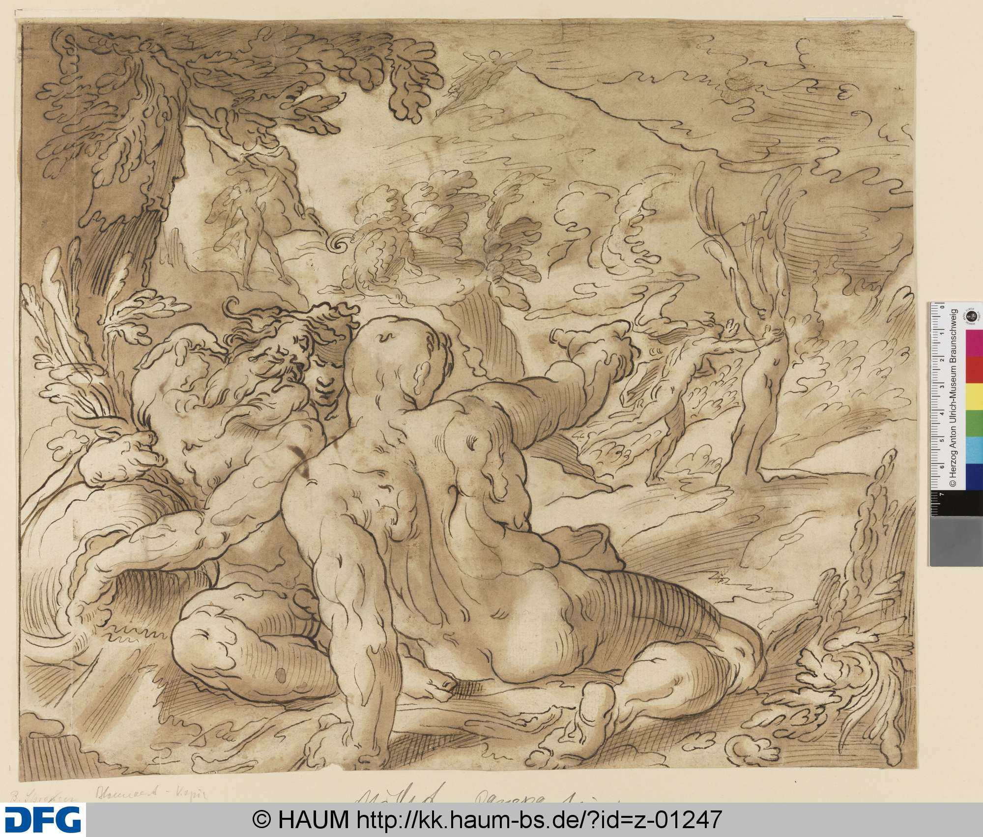 Flußgötter beobachten die Verwandlung der Daphne, Abraham Bloemaert, 1586–1651