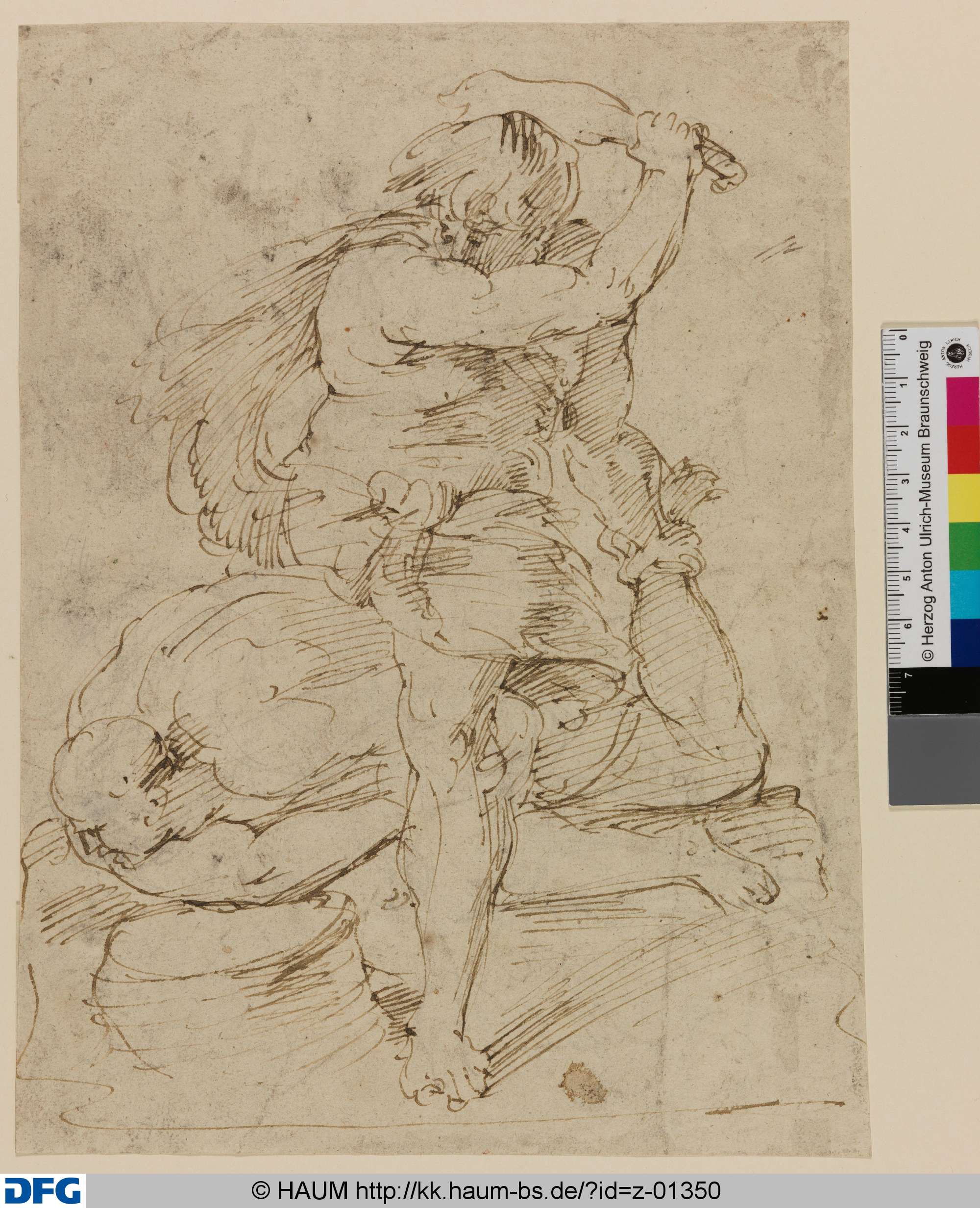 Zwei Männer im Kampf: Herkules und Cacus?, Jan Claudius de Cock, 1688–1736