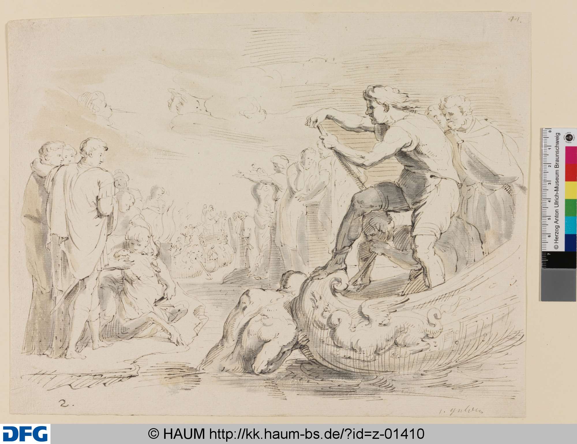 Abfahrt griechischer Schiffe von Troja (?), Jan Claudius de Cock, 1688–1736