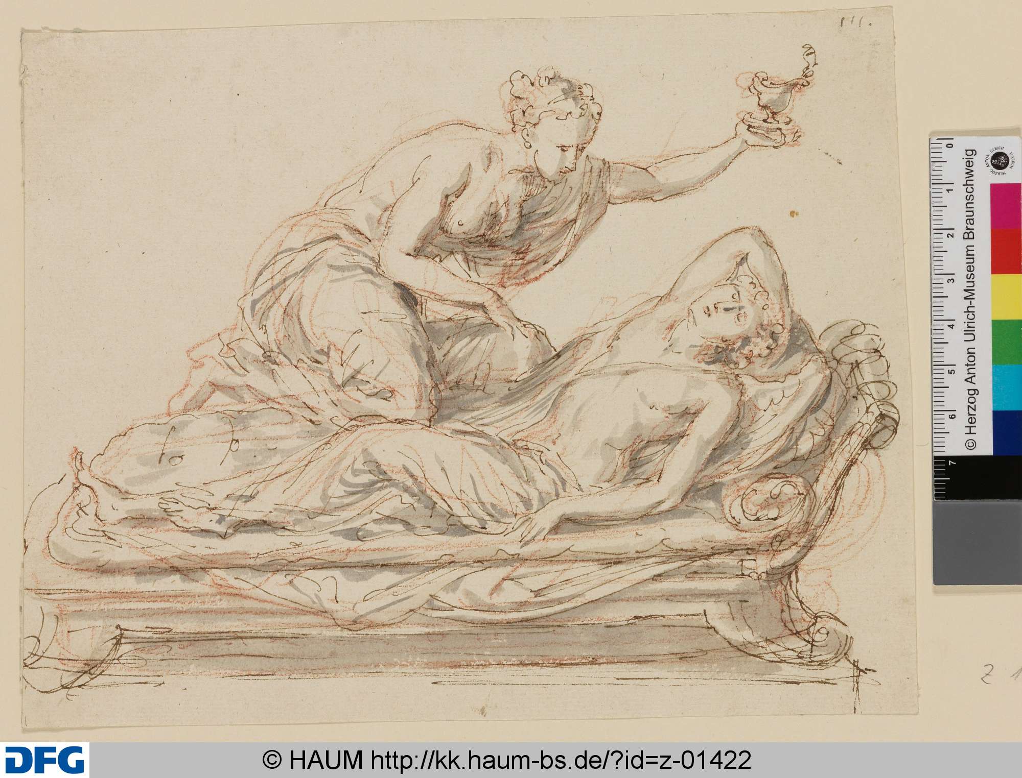 Psyche, den schlafenden Amor betrachtend, Jan Claudius de Cock, 1688–1736