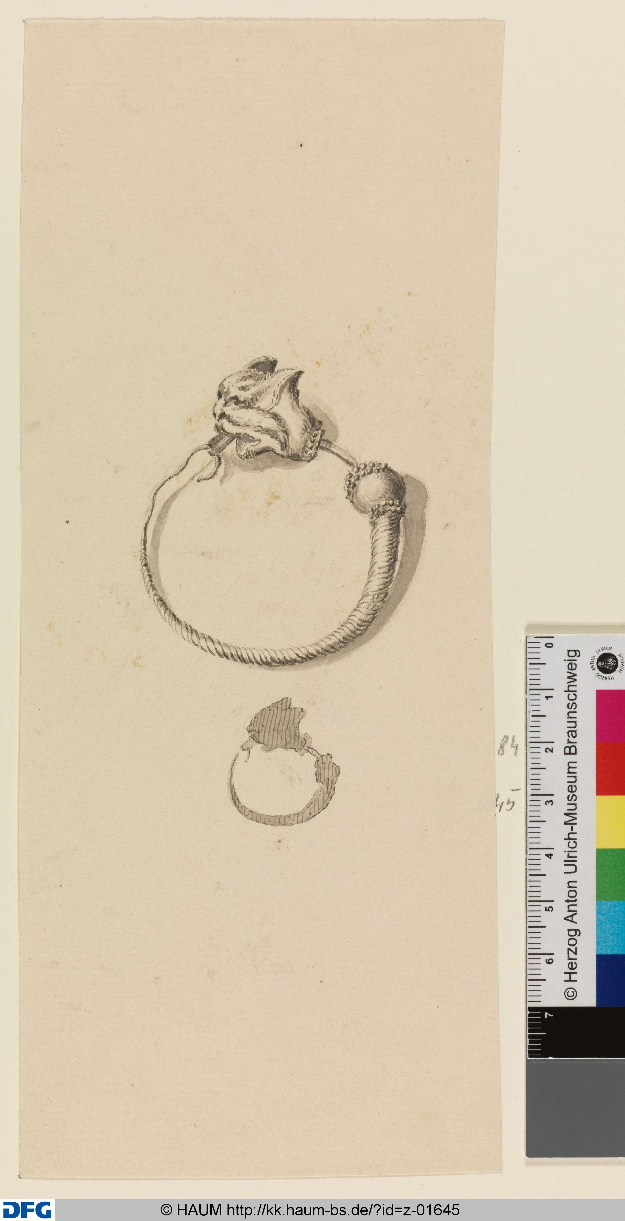 Ohrring mit Pumakopf u. Perle, Philipp Wilhelm Oeding