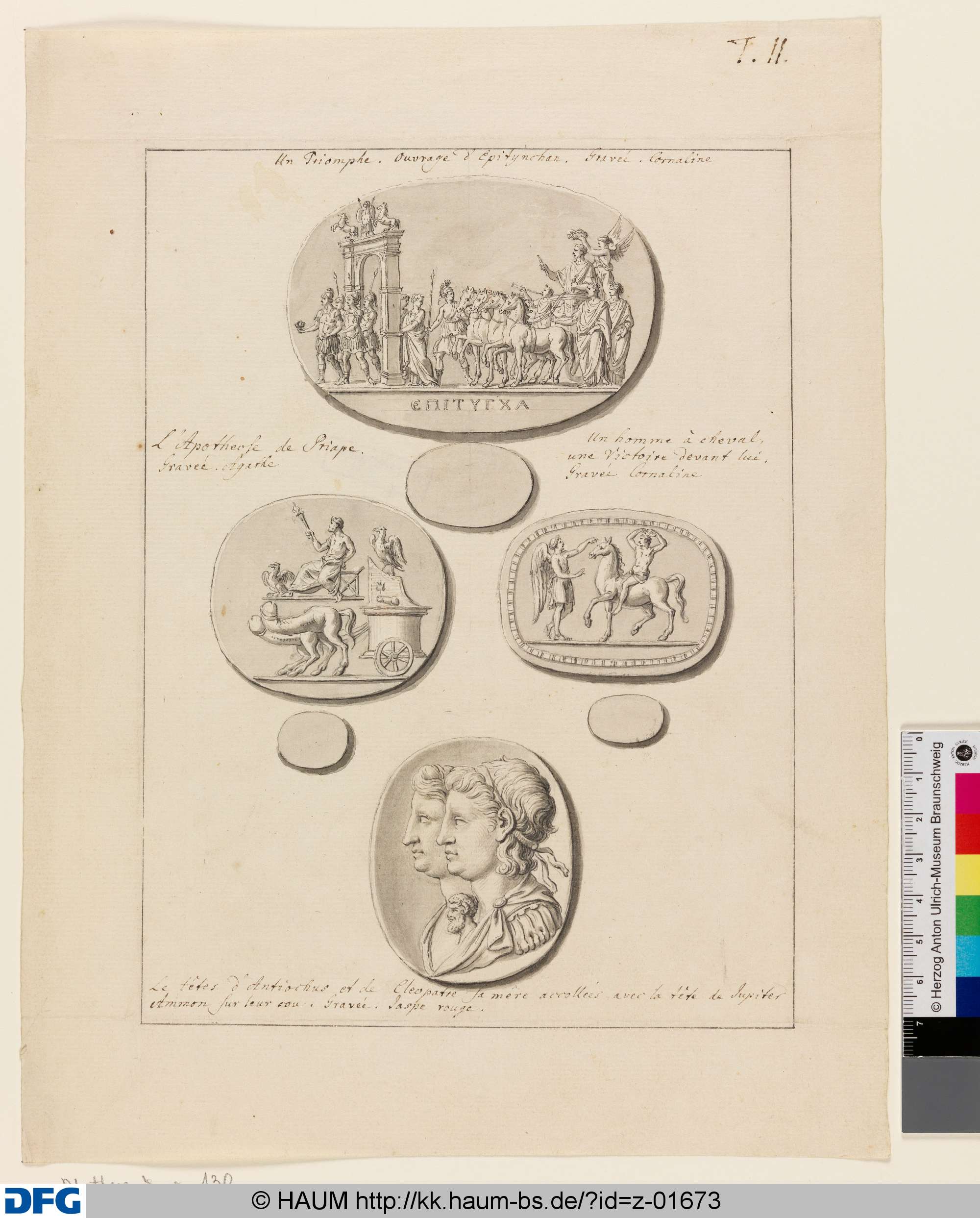 Vier Gemmen, bezeichnet, Philipp Wilhelm Oeding