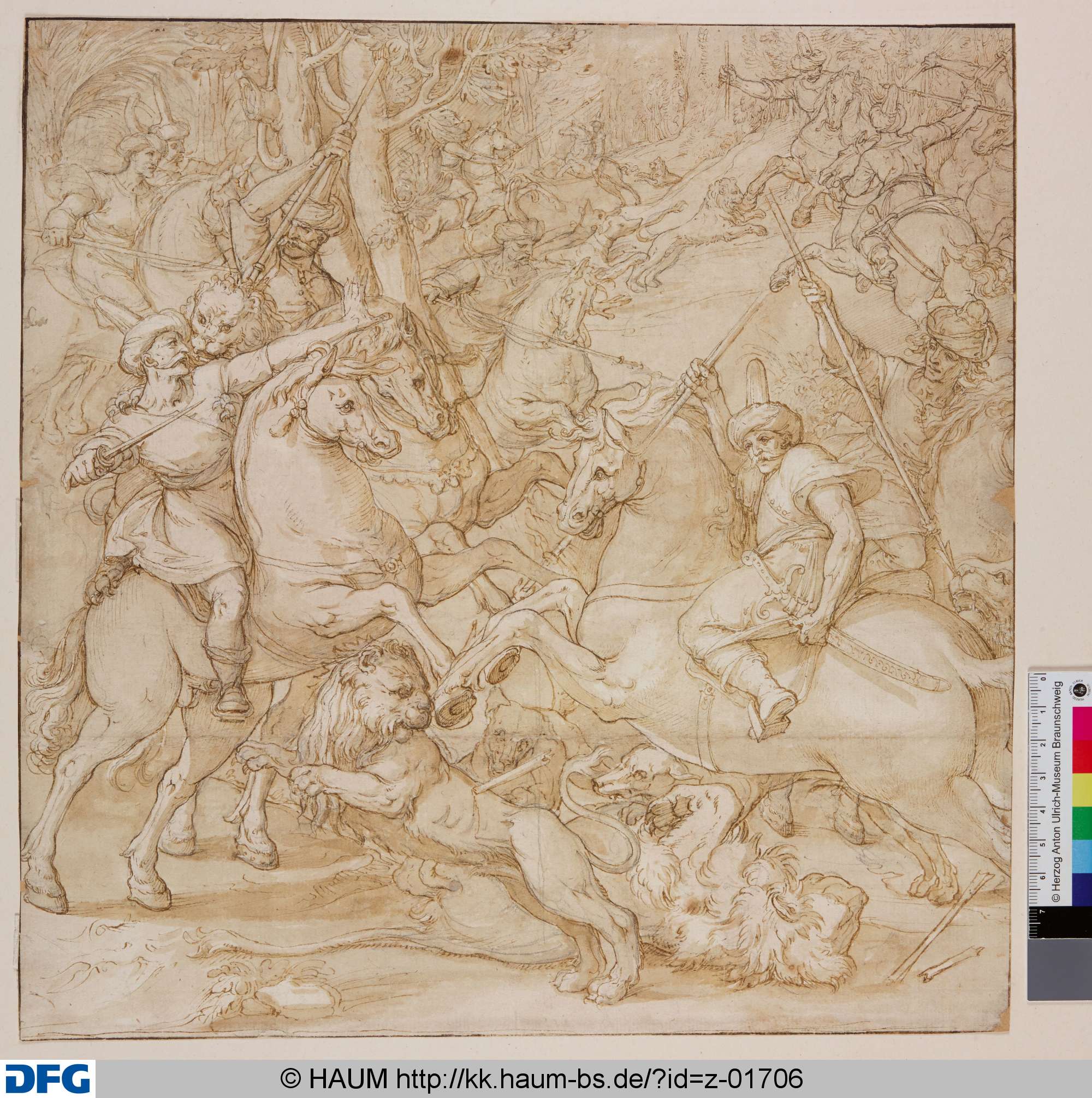 Löwenjagd, Antonio Tempesta, 16th century