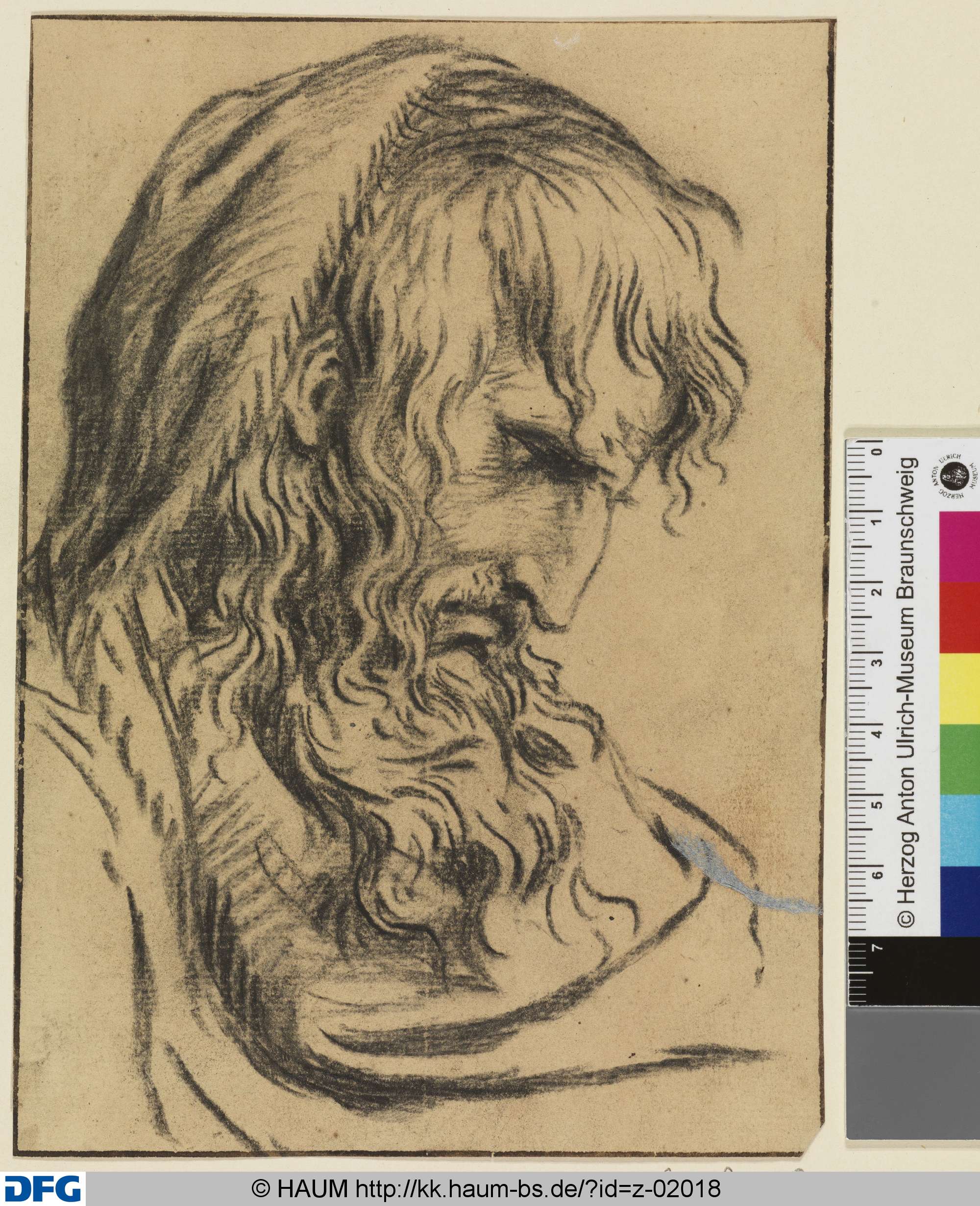 Profil eines alttestamentlichen Propheten, nach rechts, Dietrich Ernst André, 1716–1720