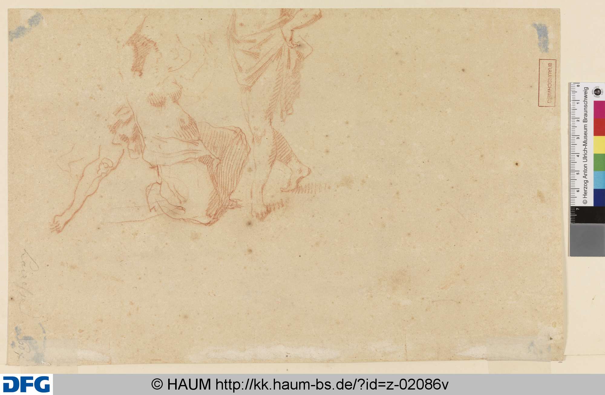 Fragment einer Figurenstudie mit kniender Frau vor stehendem Mann, Gerard de Lairesse, 1661–1720