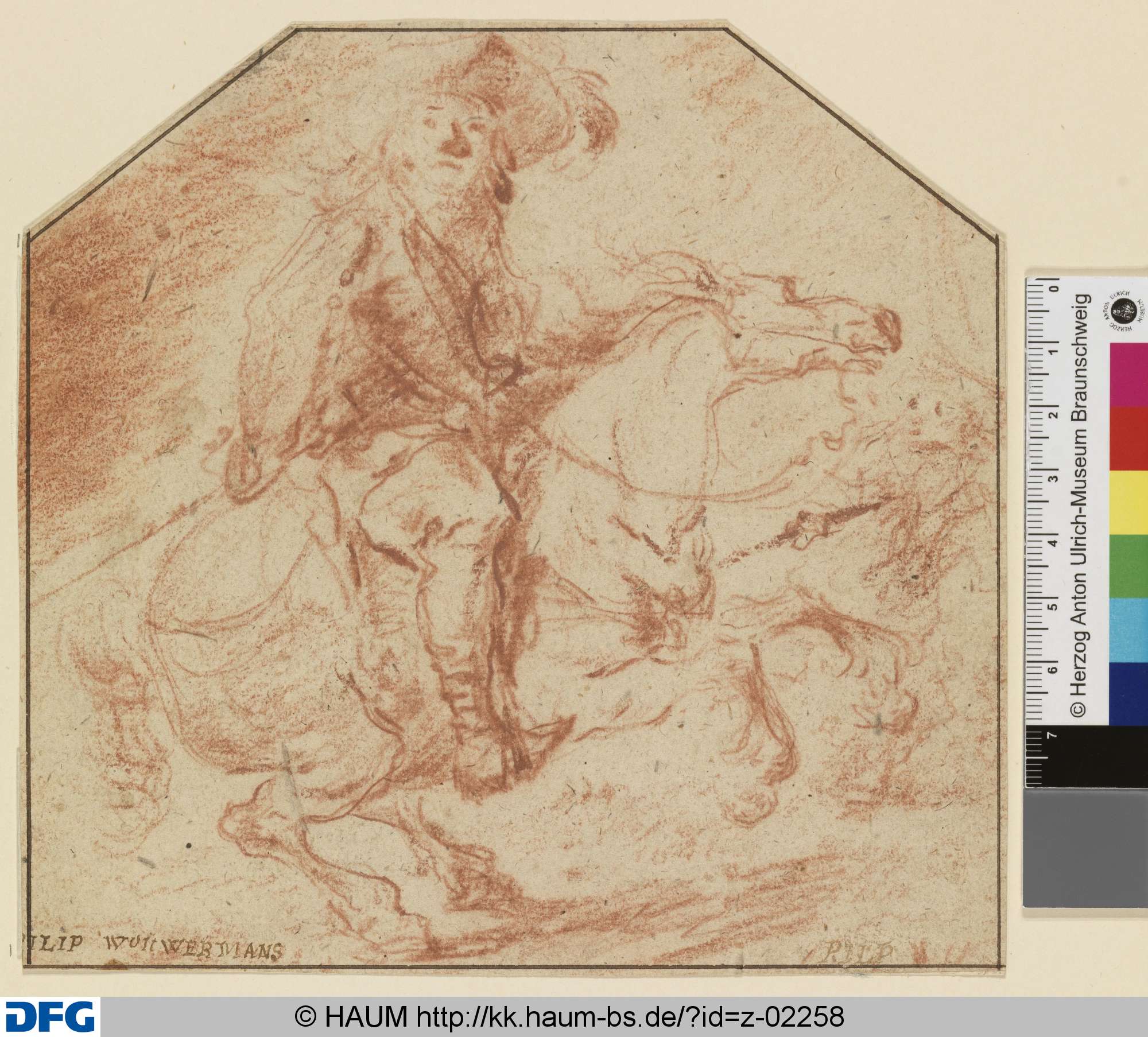 Jäger auf steigendem Pferd, Philips Wouwerman, 1639–1668