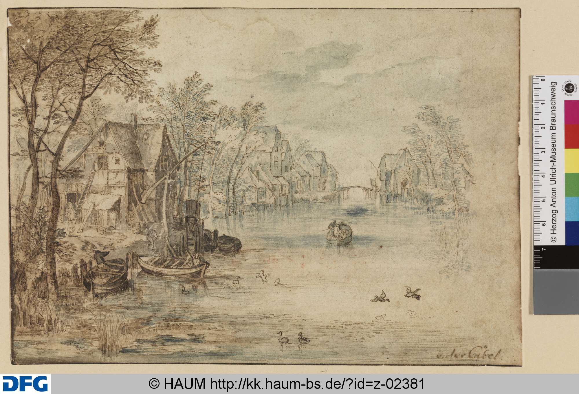 Häuser am Fluss, Adriaen van der Cabel, 1650–1705