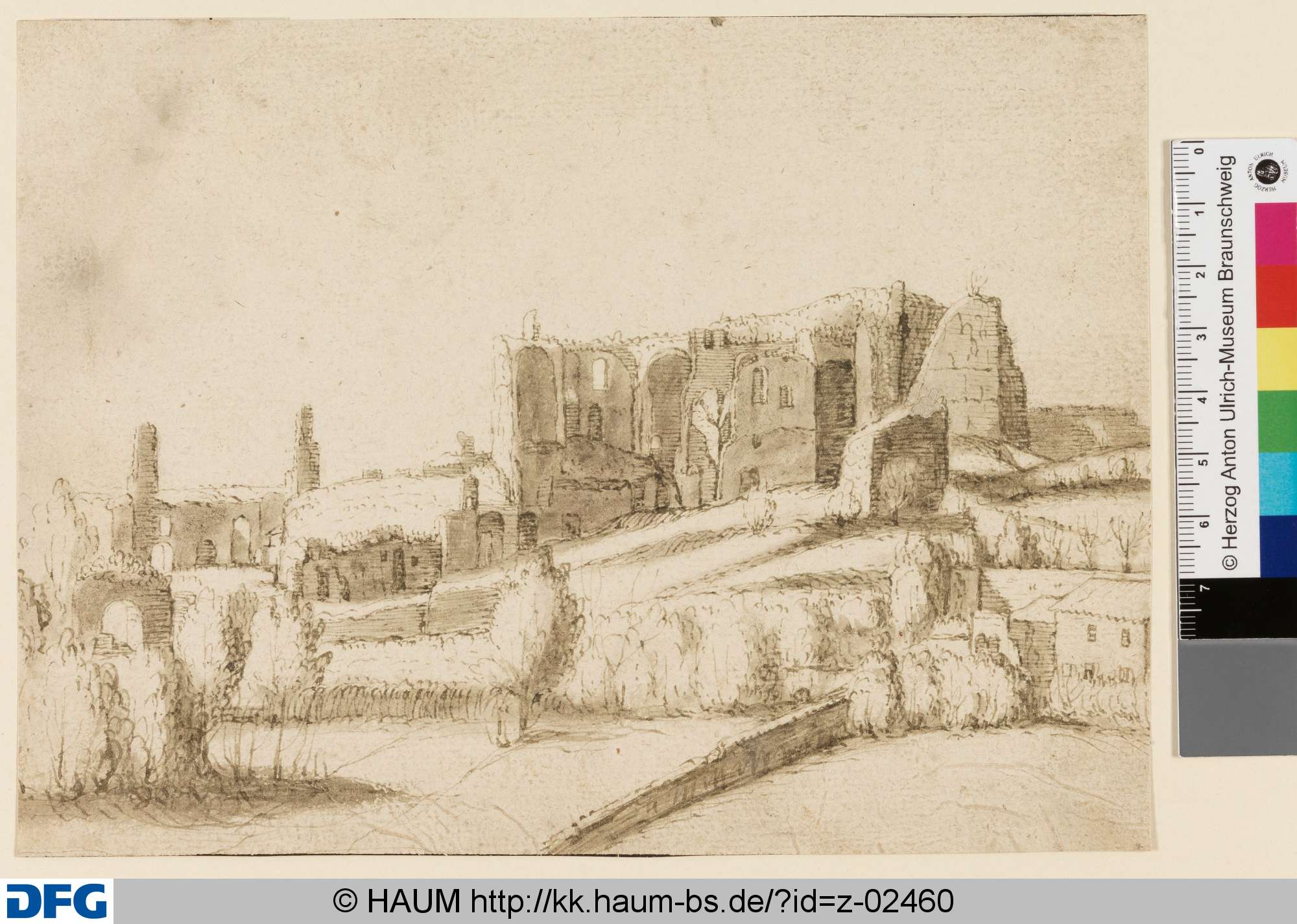 Ruine eines römischen Palastes auf einem Hügel