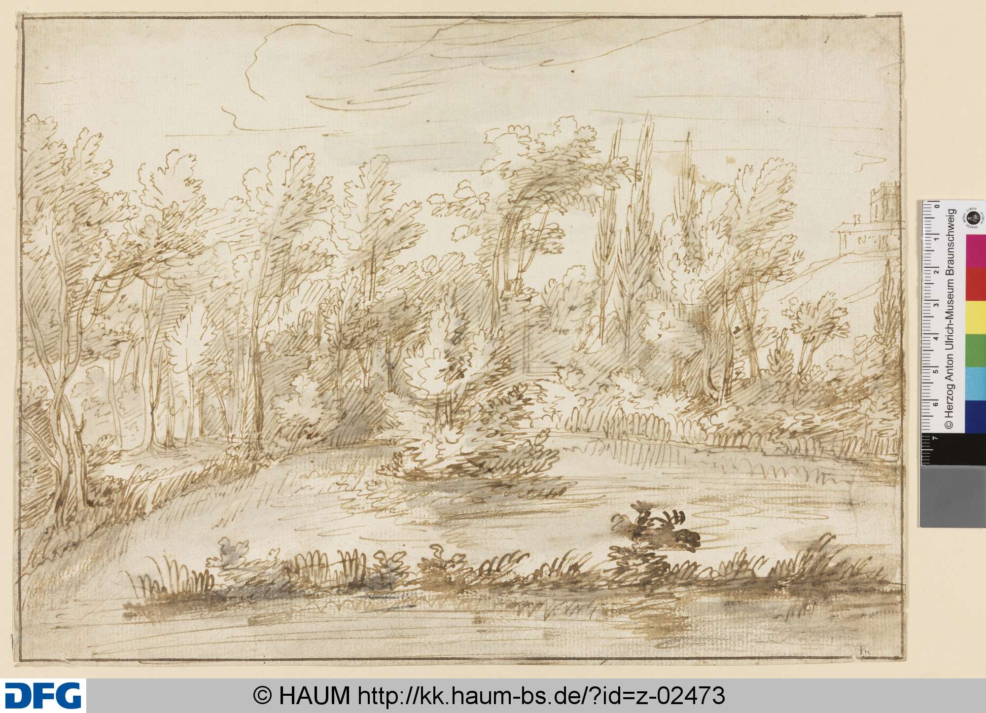 Baumlandschaft mit Teich, Johannes Glauber, 1666–1726