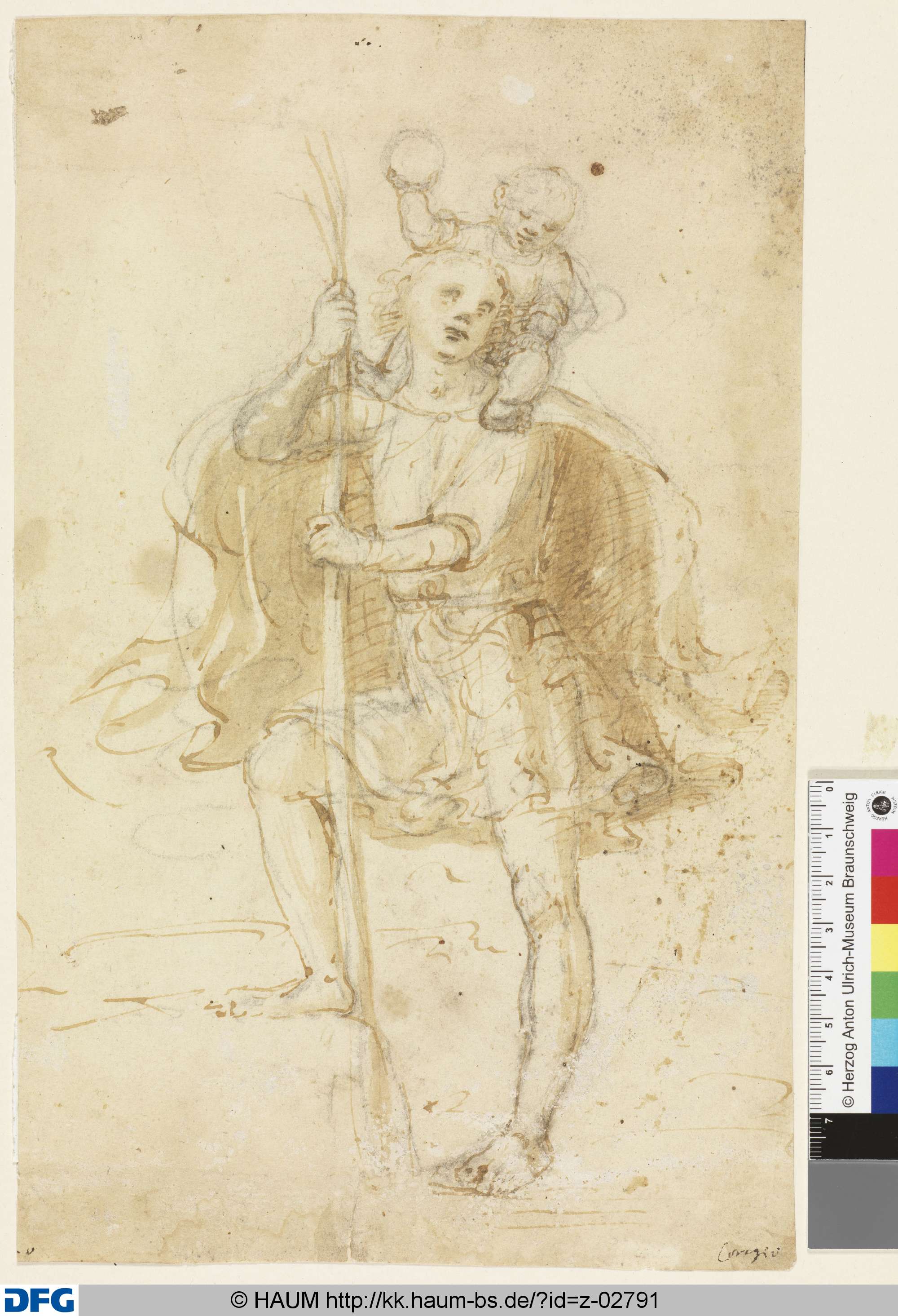 Der heilige Christophorus, Antonio da Correggio, 16th century