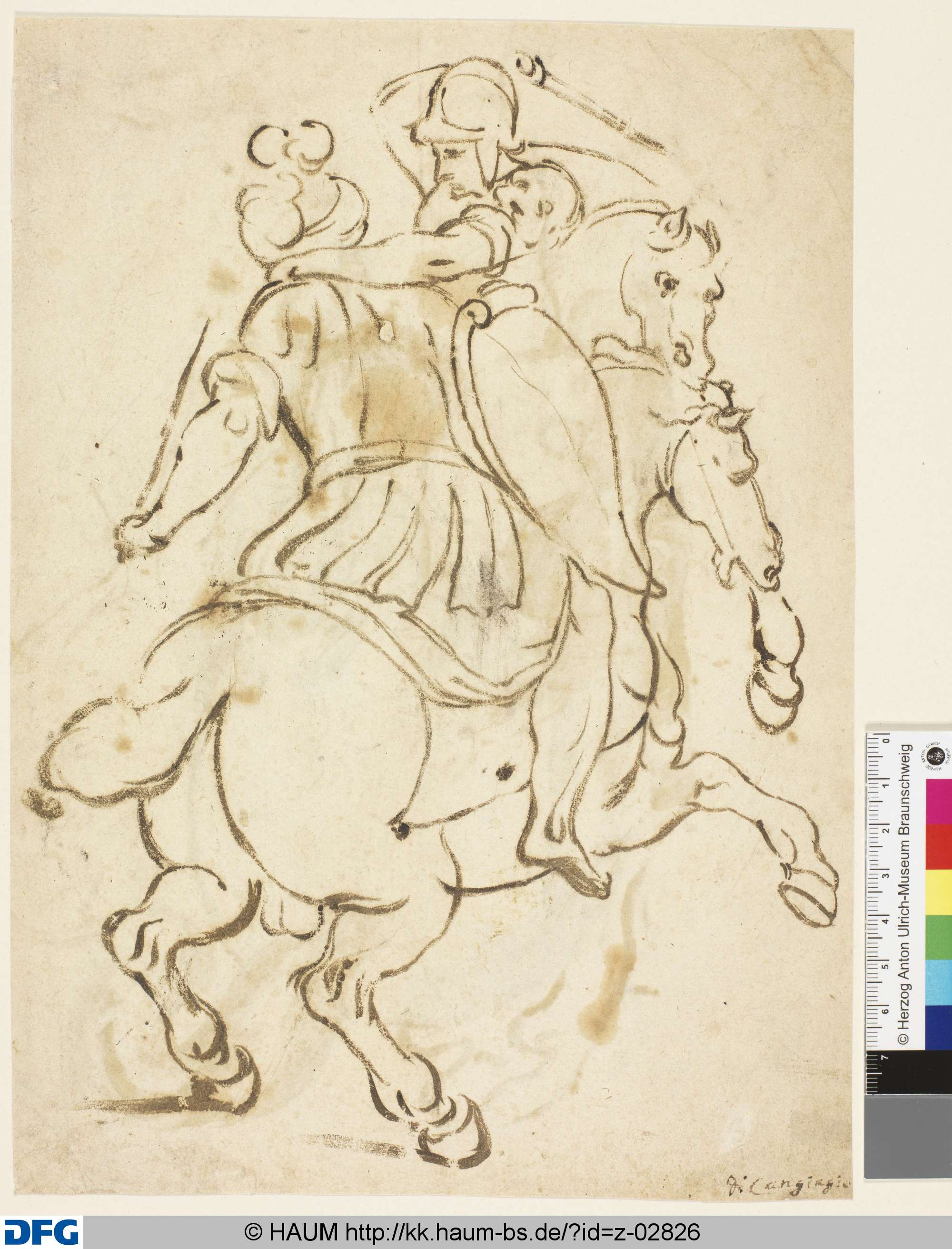 Zwei kämpfende Reiter, Luca Cambiaso, 16th century