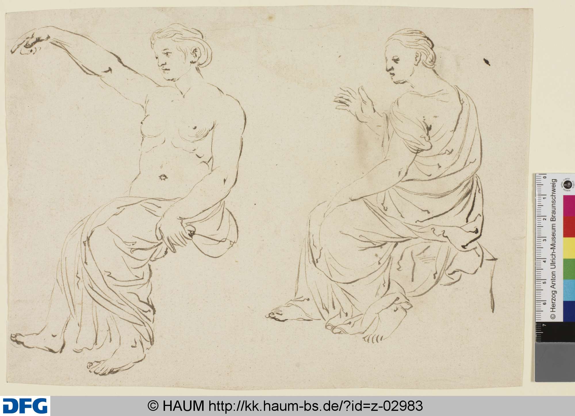 Studien sitzender weiblicher Figuren, 17th century