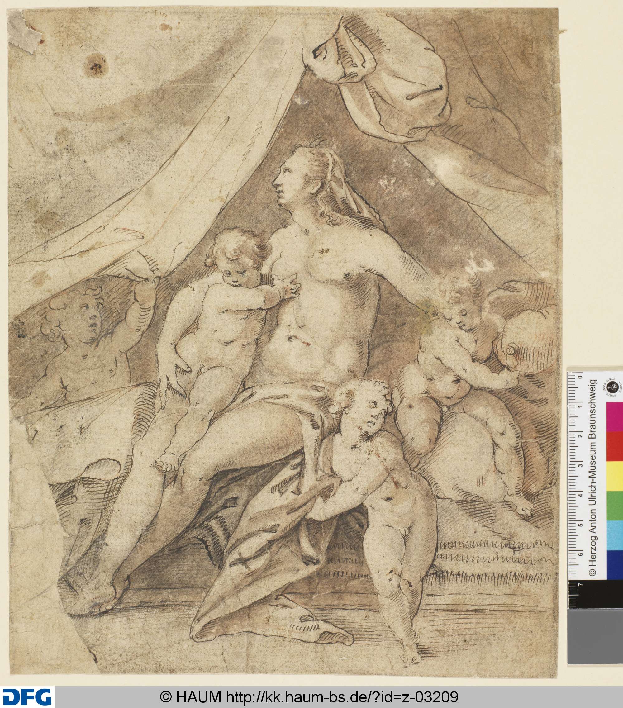 Caritas mit vier Kindern auf einem Bett, 16th century