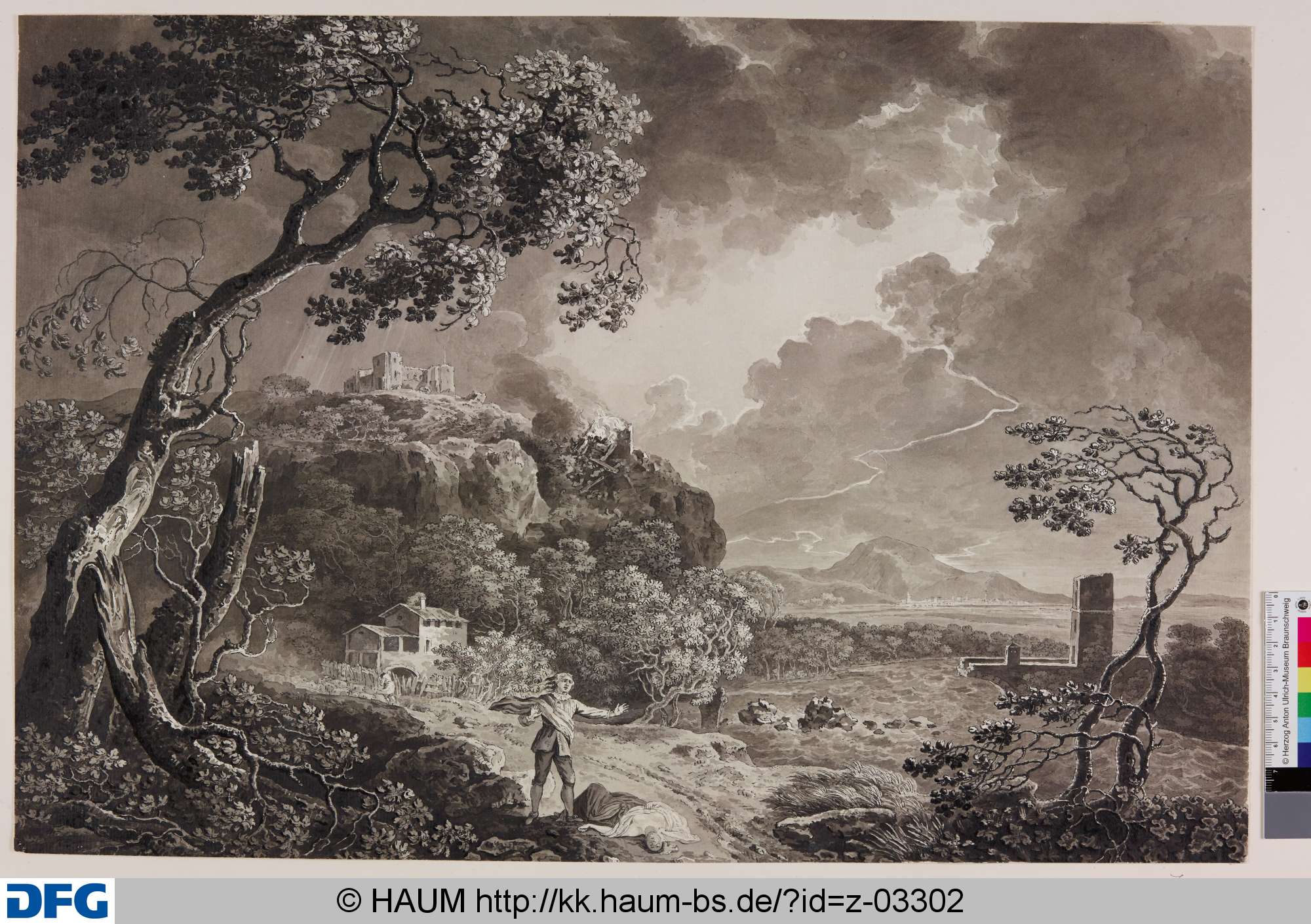 Landschaft im Gewitter, 17th century