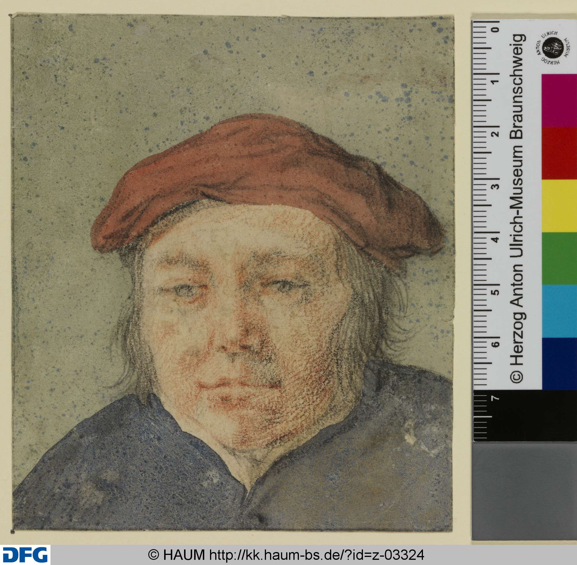 Portraitstudie eines Mannes mit roter Mütze, Cornelis Dusart, 1680–1704