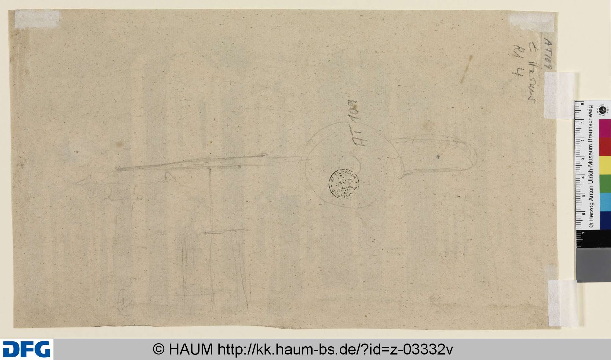 Fragment einer Konstruktionszeichnung, Johann Oswald Harms, 1678