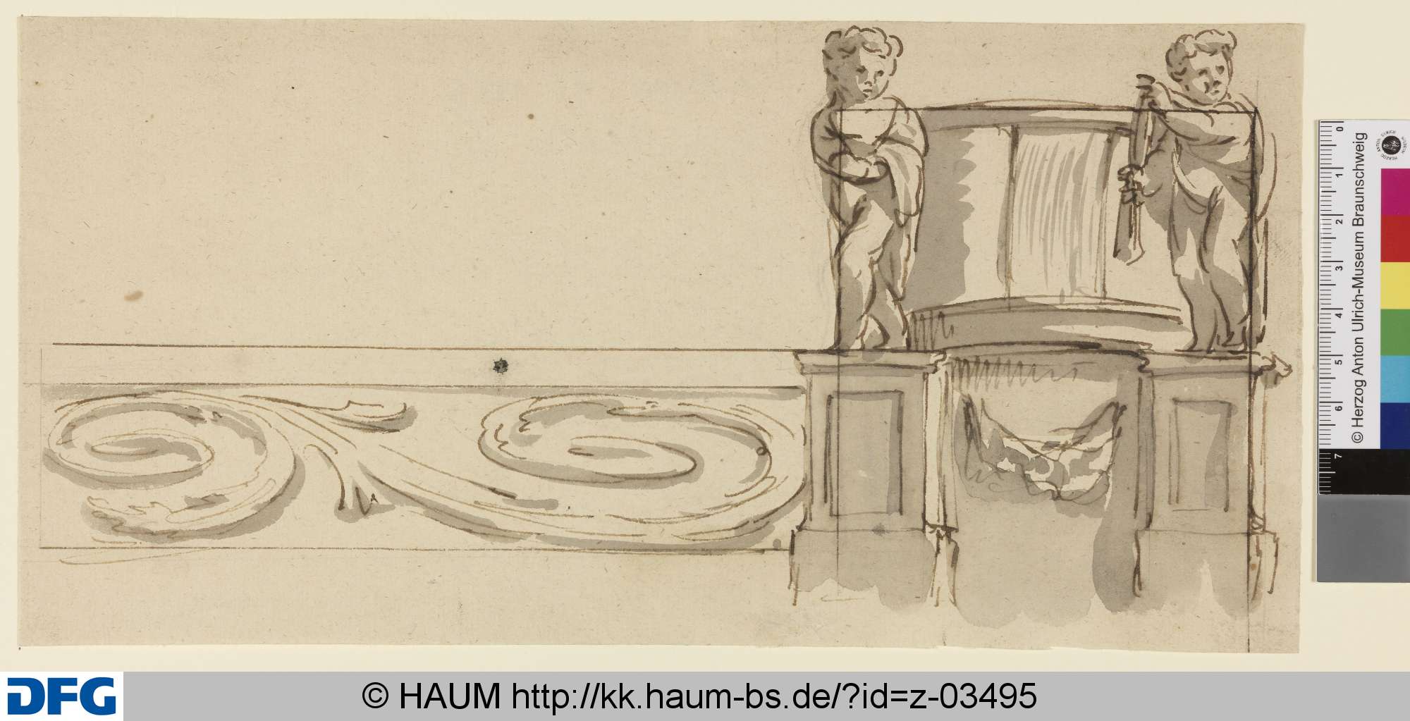 Brunnen. Versatzstück oder Maschinenteil, Johann Oswald Harms, 1678–1708