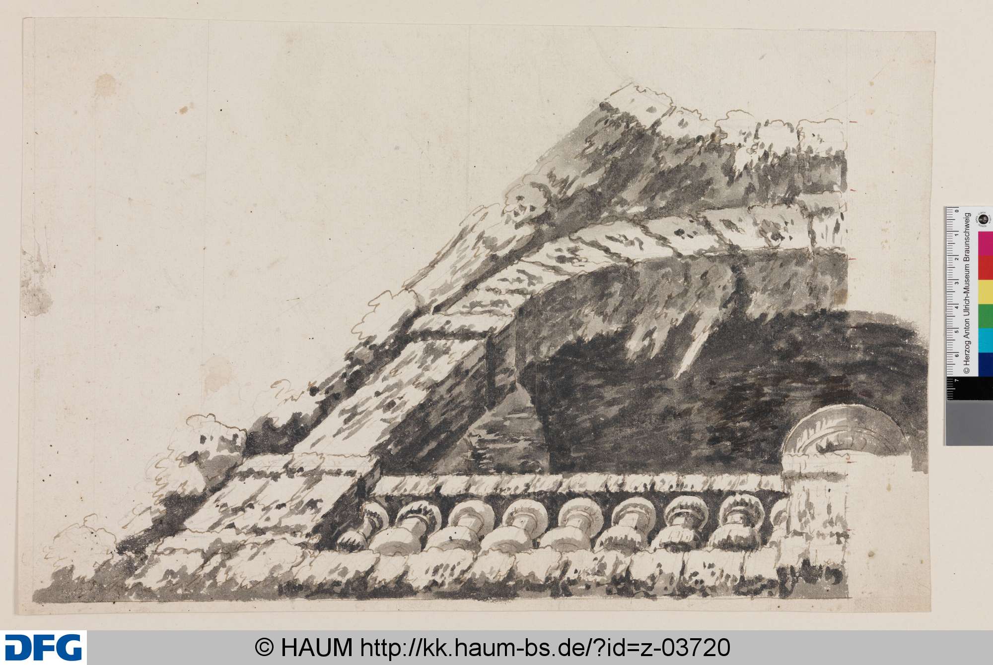Salzdahlum: Achtelentwurf für die Decke der Eremitage, Johann Oswald Harms, 1686–1698