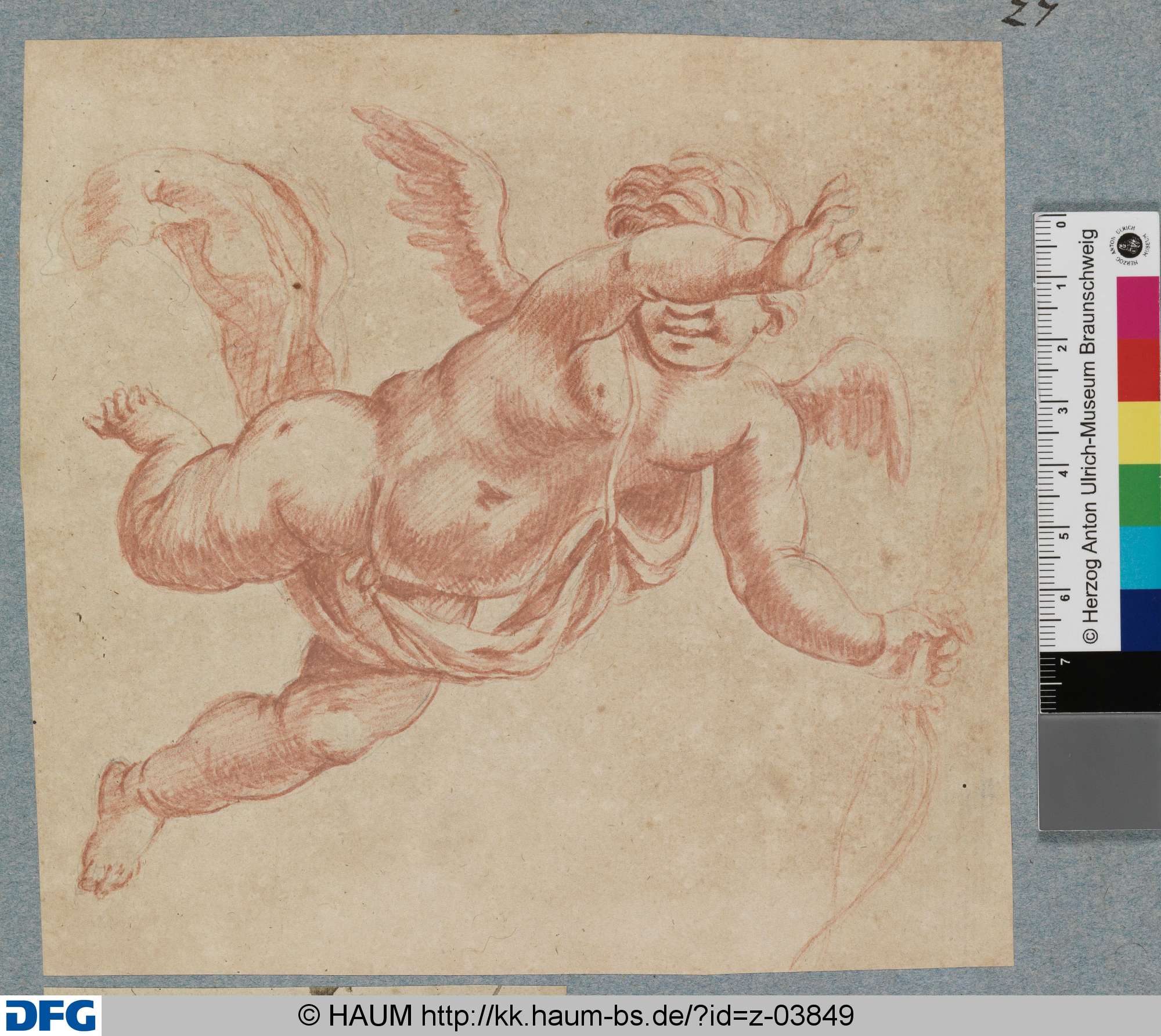 Fliegende Amorette mit Bogen, Johann Oswald Harms, 1680–1708
