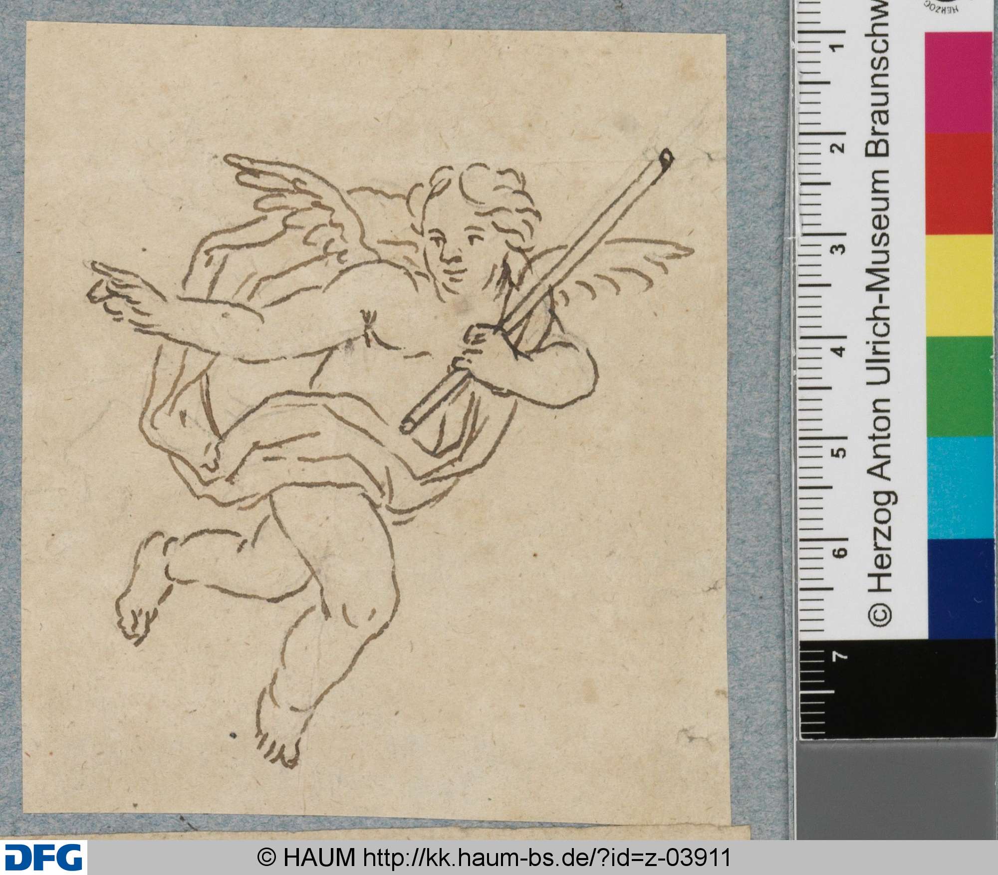 Schwebender Putto mit Stab, Johann Oswald Harms, 1680–1708