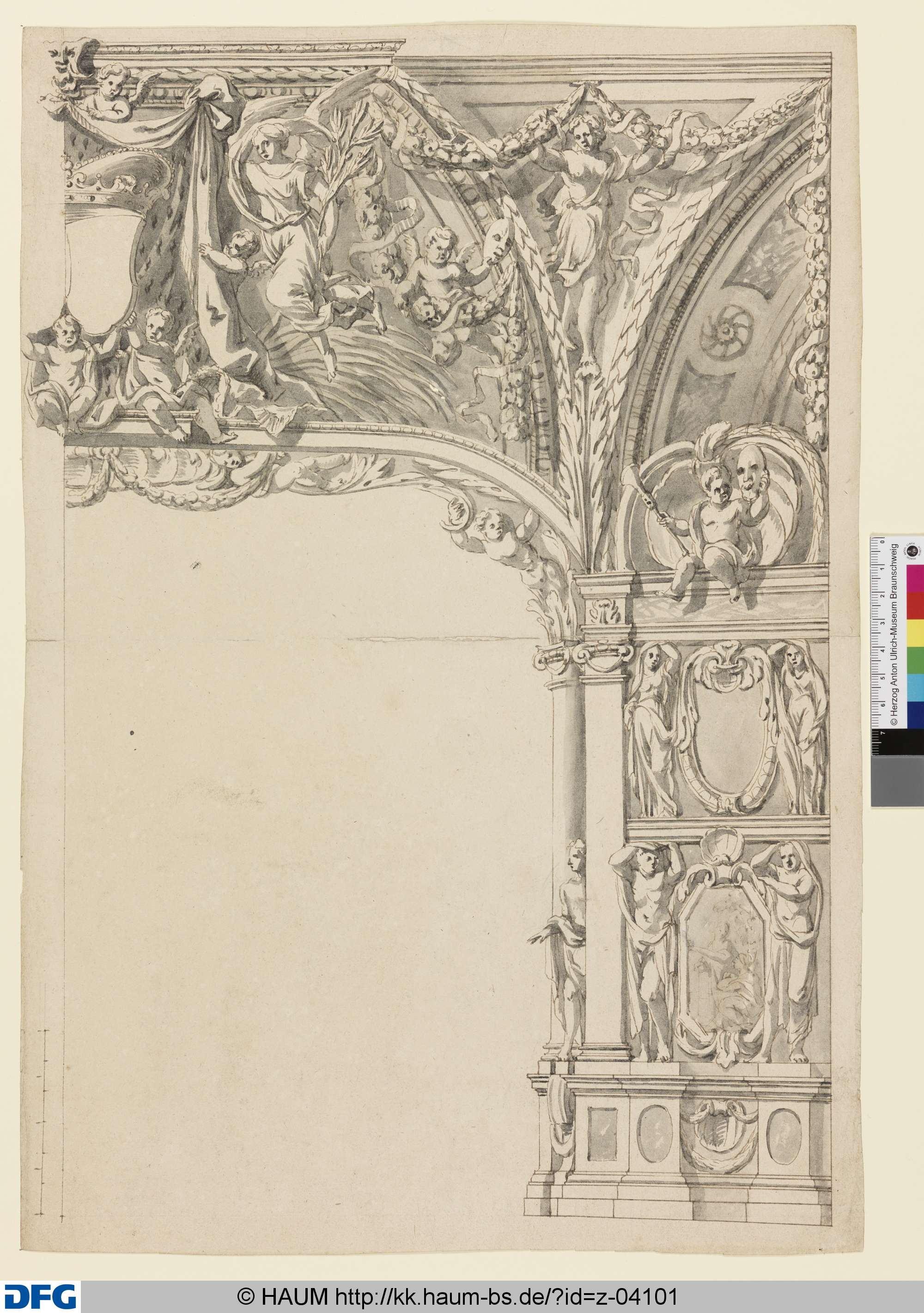 Proszenium. Halbentwurf rechts, Johann Oswald Harms, 1678–1708