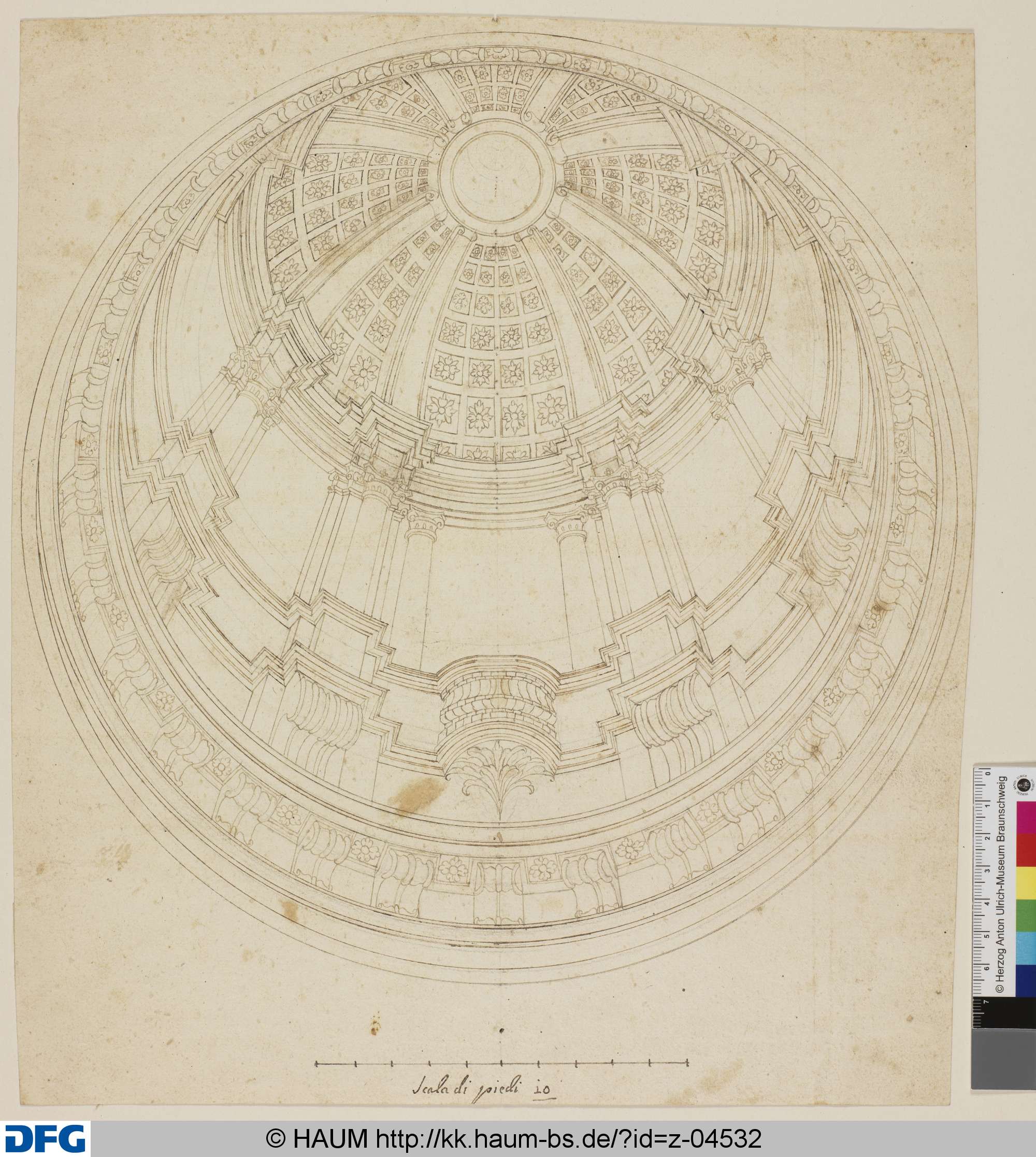 Perspektivische Innenansicht einer Kuppel, 17th century