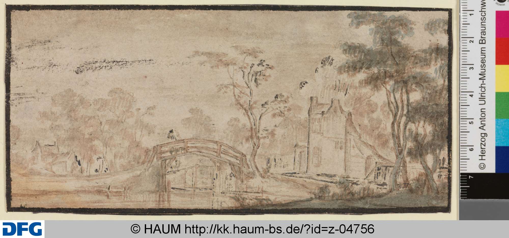 Landschaft mit Brücke, 17th century