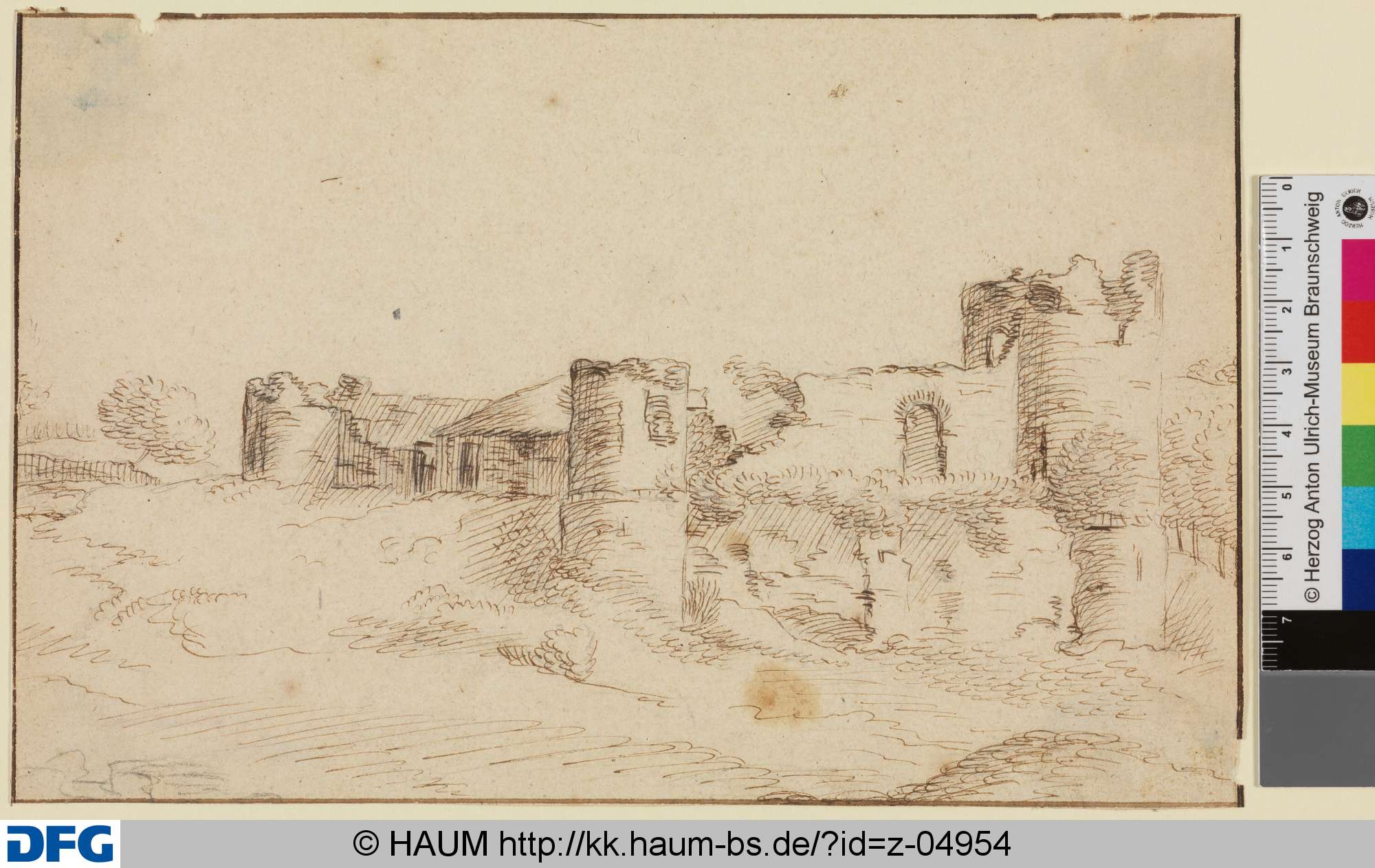 Landschaft mit Ruine