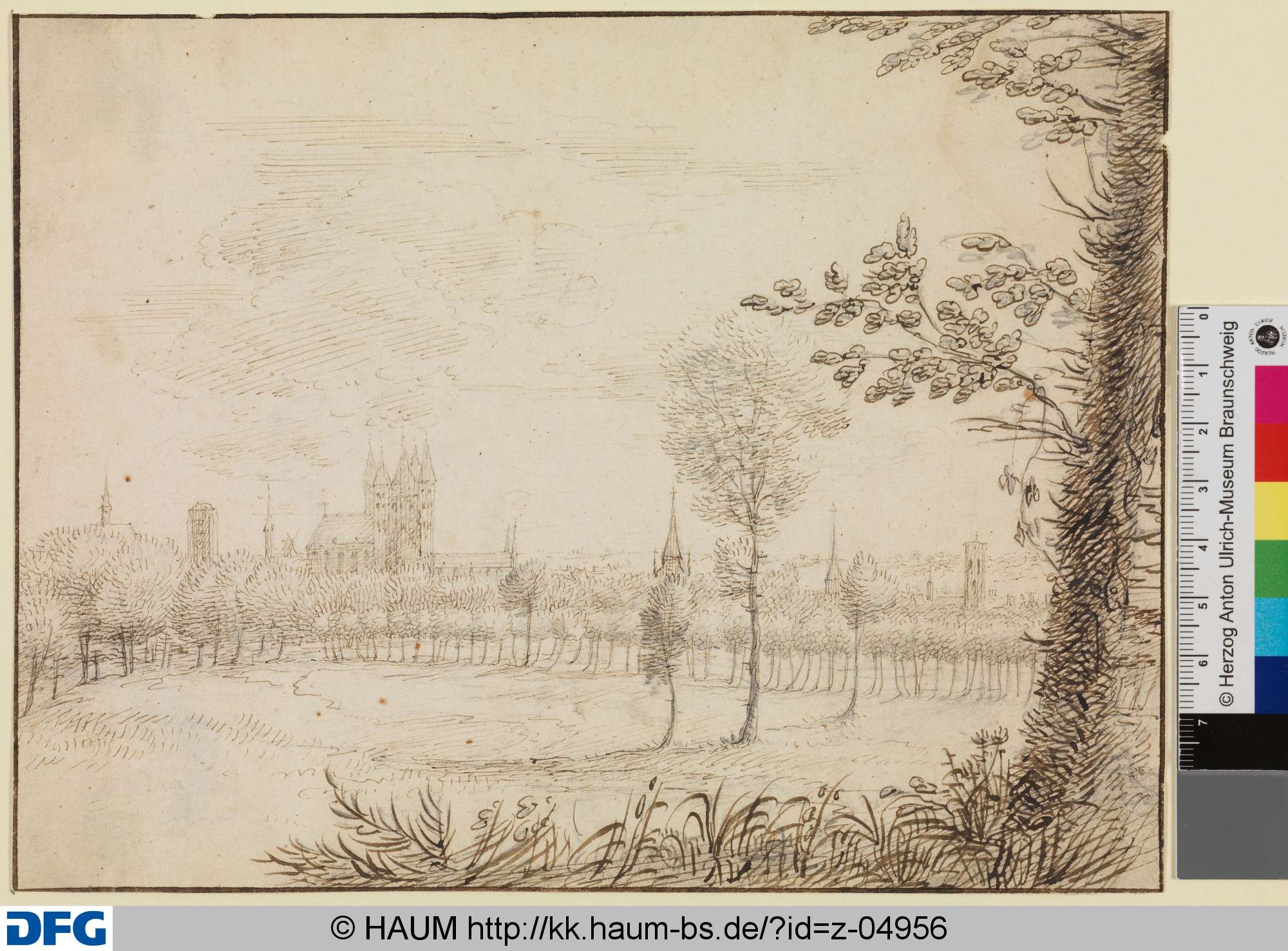 Baumlandschaft mit Kirche