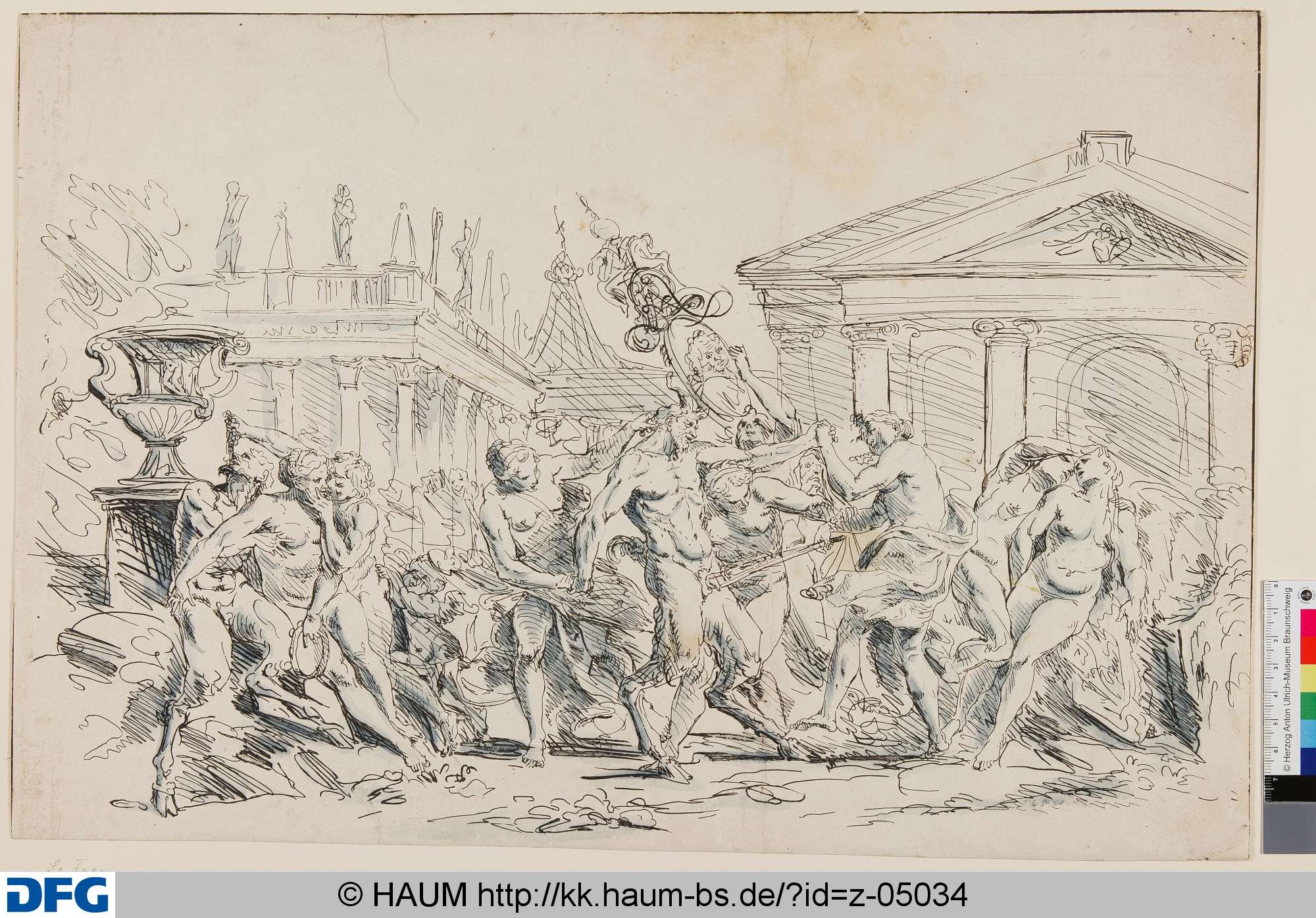 Szene mit Menschen und Mischwesen, Raymond La Fage, 1676–1684